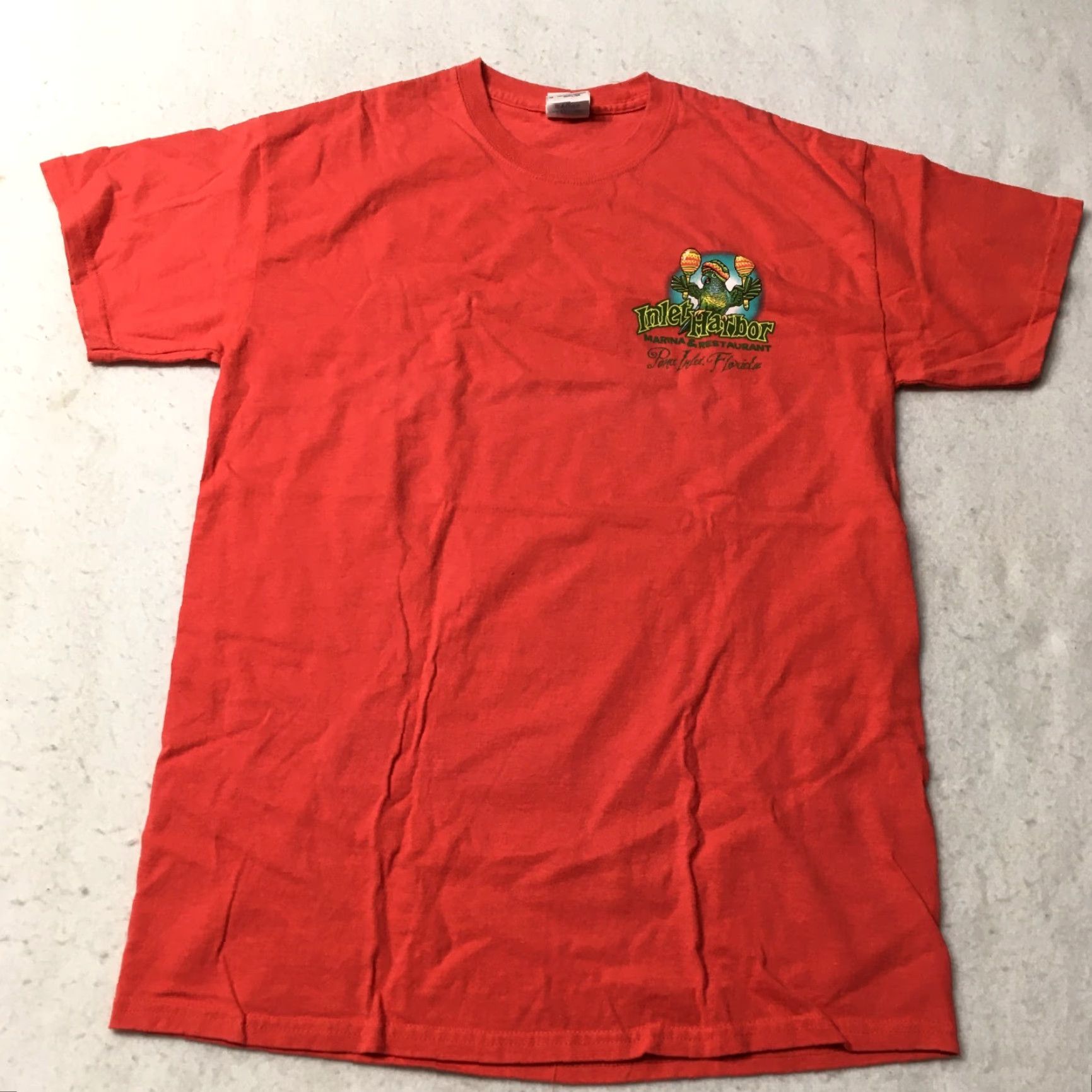 Gildan Florida Shirt M Mens Red 90s Aloha Hawaiian Beach Waves Surf Tropical Ocean Palm Tree Size US M / EU 48-50 / 2 - 6 Thumbnail