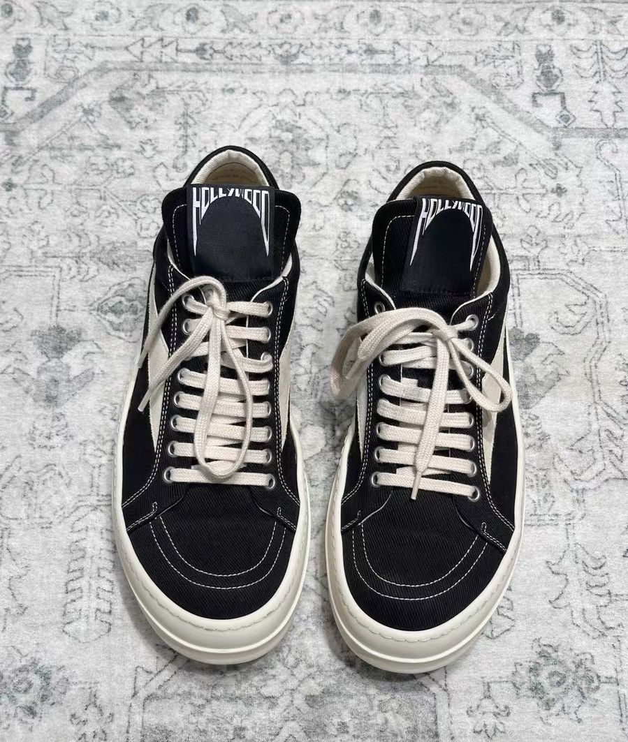 Rick Owens Rick Owens DRKSHDW new canvas sneakers, black & white Size US 8.5 / EU 41-42 - 1 Thumbnail