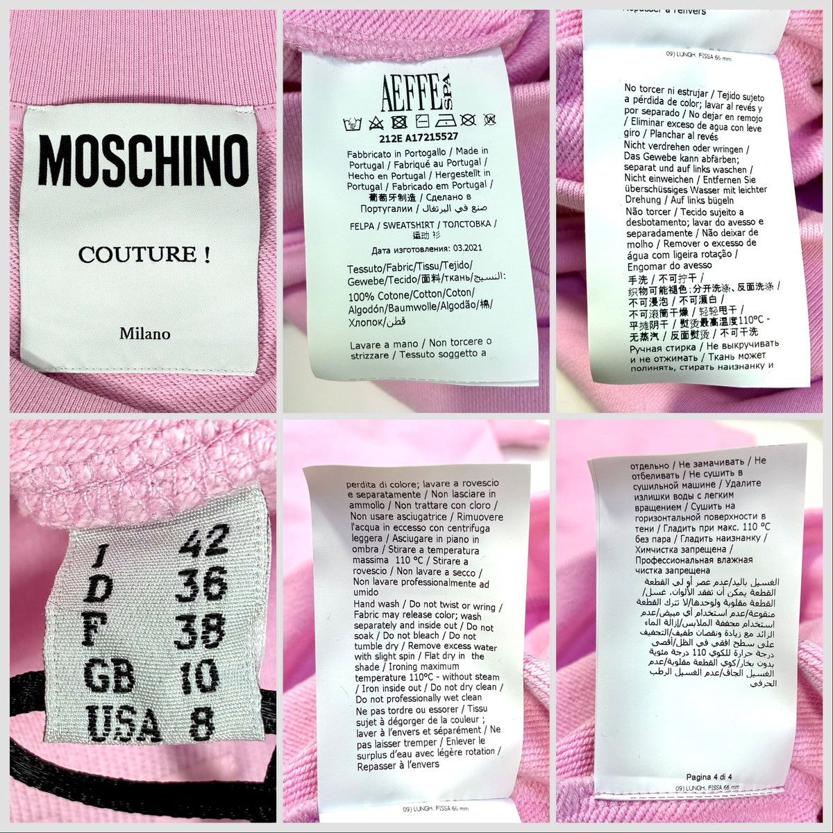 Moschino Moschino Couture Logo Double Question Mark Sweatshirt Pink 8 Size M / US 6-8 / IT 42-44 - 2 Thumbnail