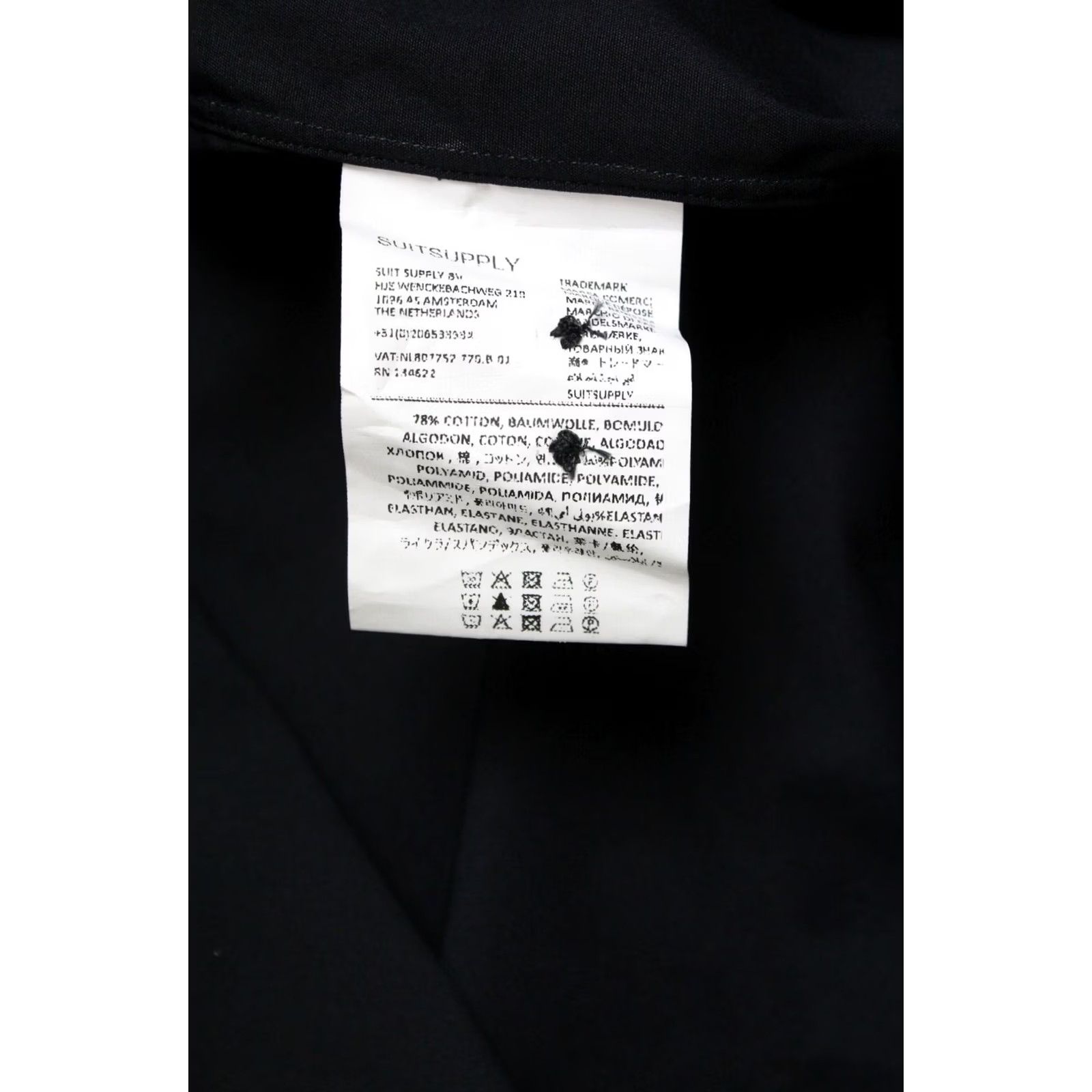 Suitsupply Suitsupply Slim Fit Shirt Men's XL Black Mock Neck Button Up Cotton Blend Shirt Size US XL / EU 56 / 4 - 7 Thumbnail