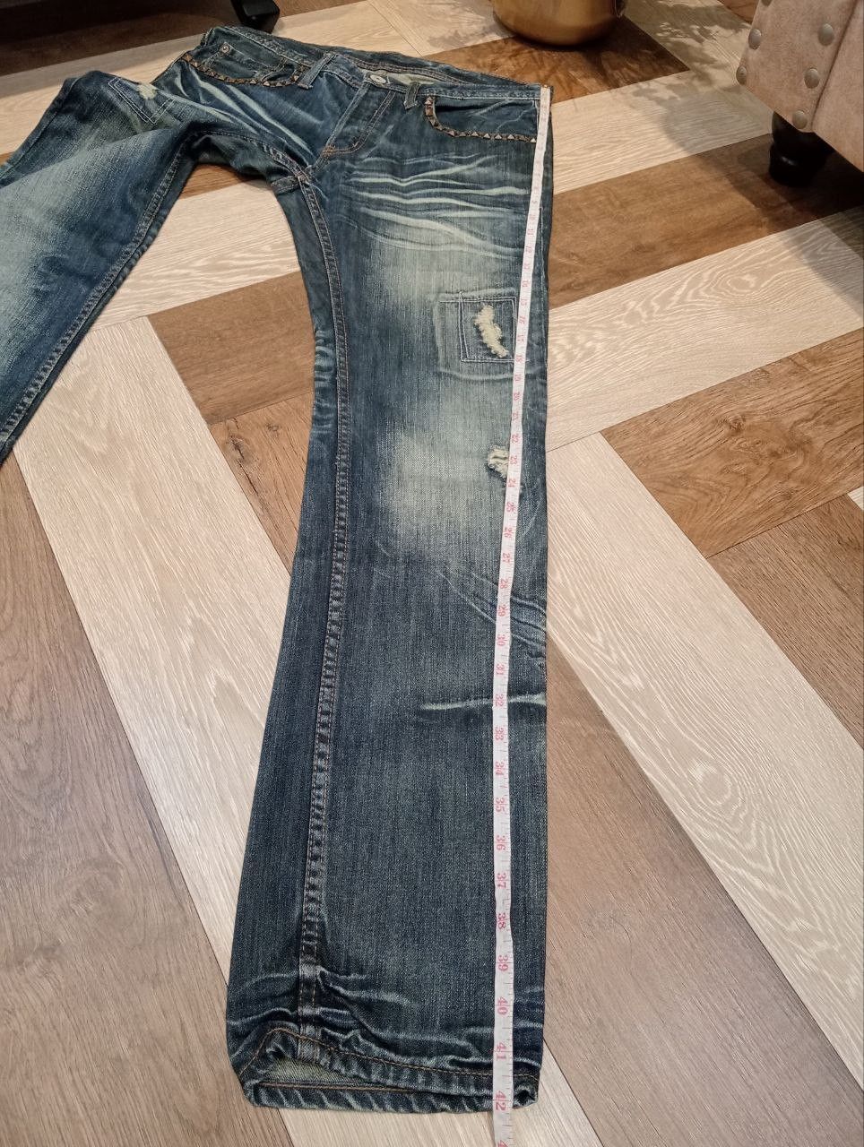 If Six Was Nine JAPANESE EDGE RUPERT BLUE WASHED DENIM PANTS Size US 33 - 14 Thumbnail