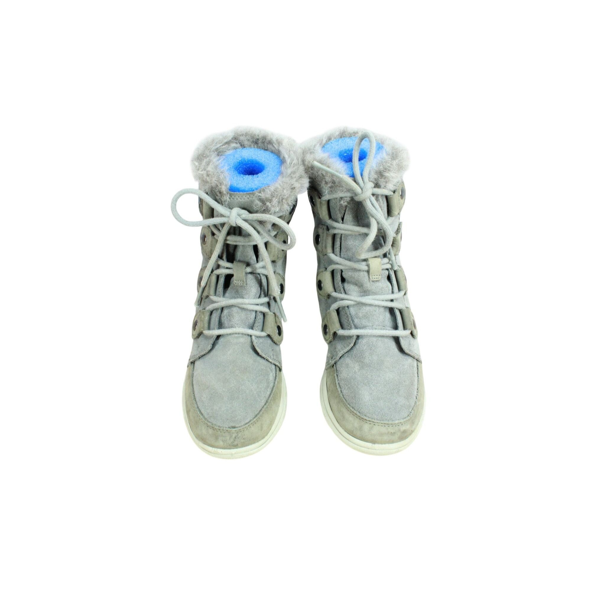 SOREL Sorel Gray Leather Explorer Joan Winter Boots Size US 6 / IT 36 - 4 Thumbnail