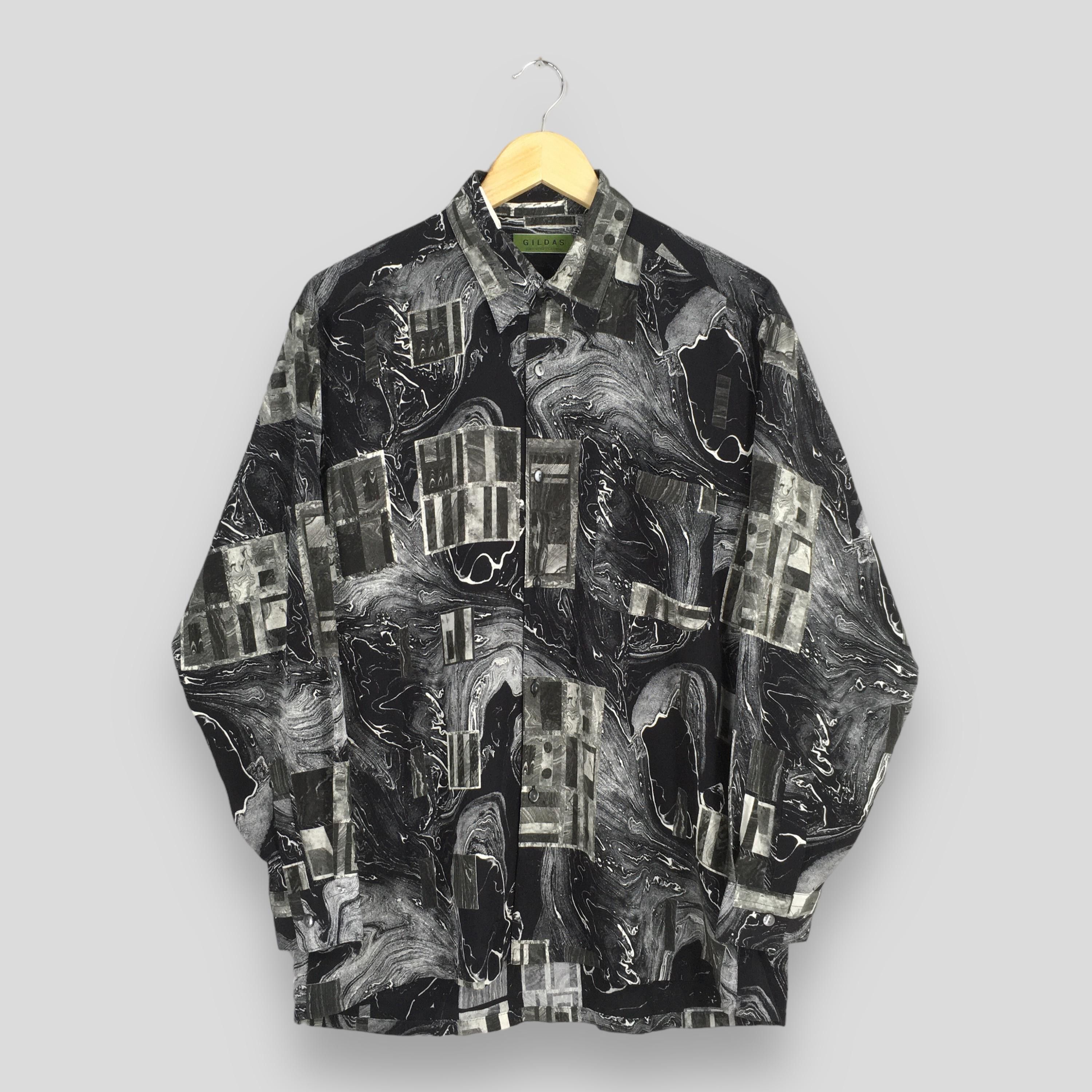 Vintage Vintage Psychedelic Men Casual Oxfords Black Shirt Large Size US L / EU 52-54 / 3 - 1 Thumbnail