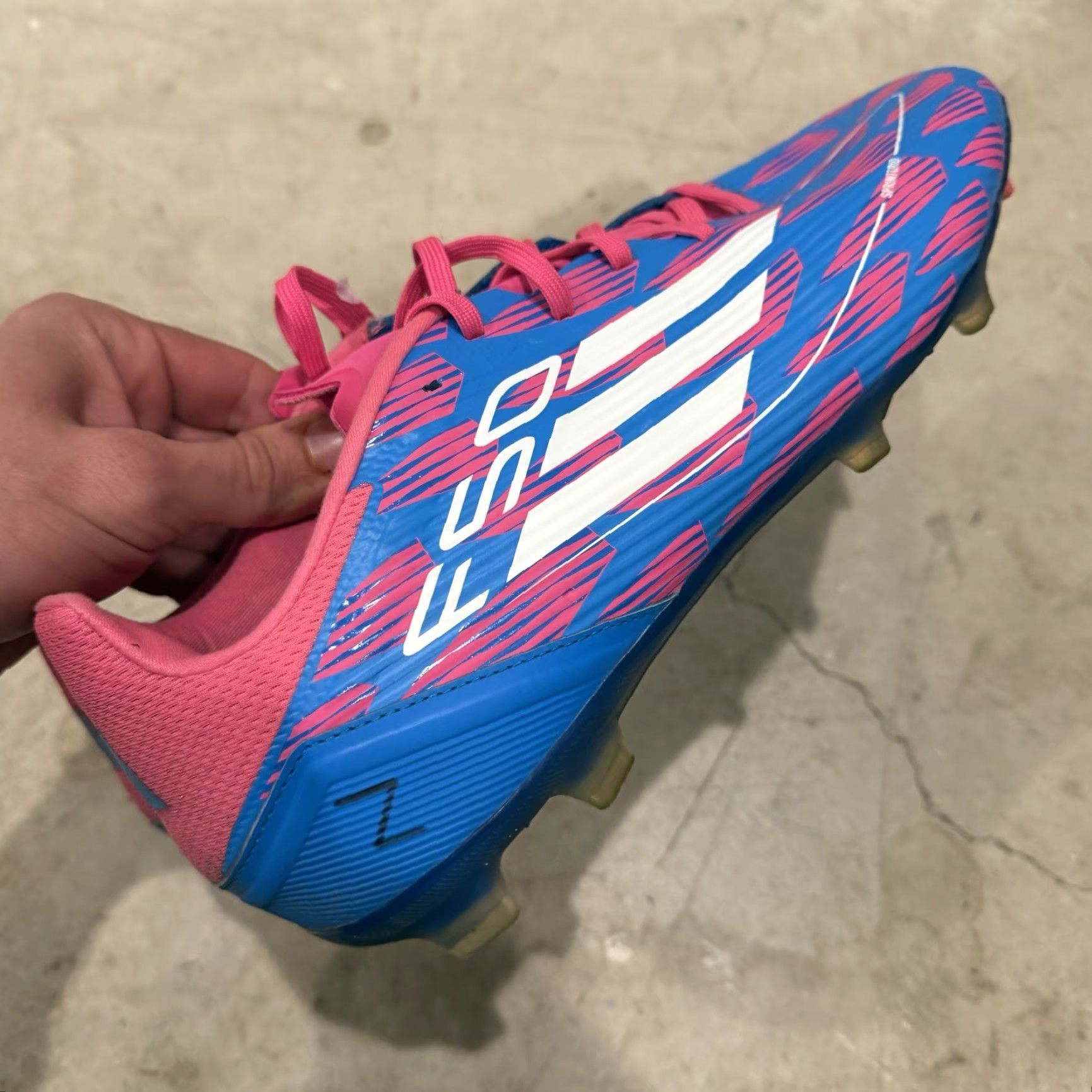 Adidas adidas adizero F50 League FG MG Blue Pink Men’s Soccer Cleats Sz 11 IE0603 Size US 11 / EU 44 - 5 Thumbnail