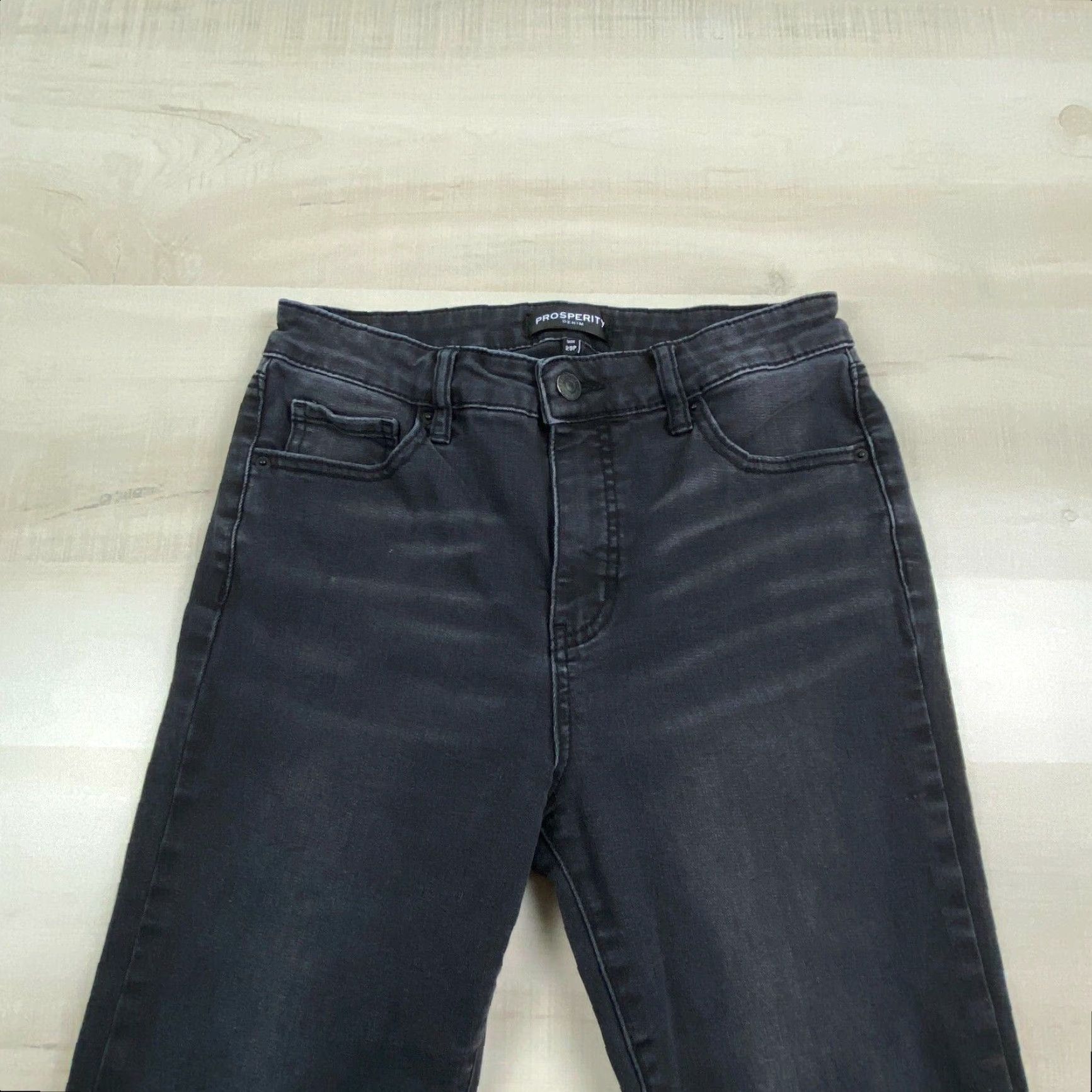 Vintage Prosperity Women's Petite Skinny Jeans 28P Faded Blue Denim Mid Rise Stretch Cotton Blend Size 28" / US 6 / IT 42 - 2 Thumbnail