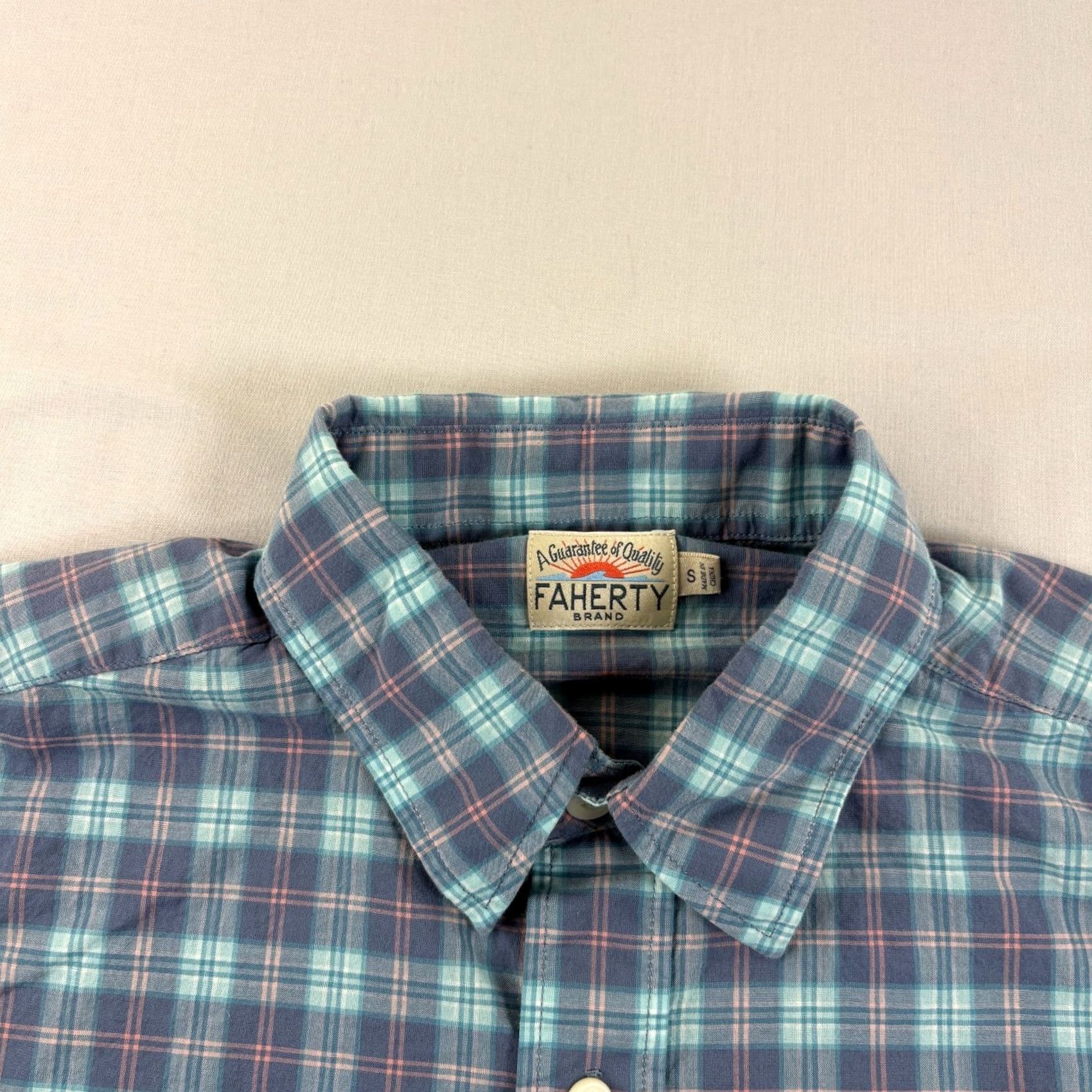 Faherty Faherty Movement Shirt Men Small Blue Plaid Button Up Casual Lightweight Stretch Size US S / EU 44-46 / 1 - 4 Thumbnail