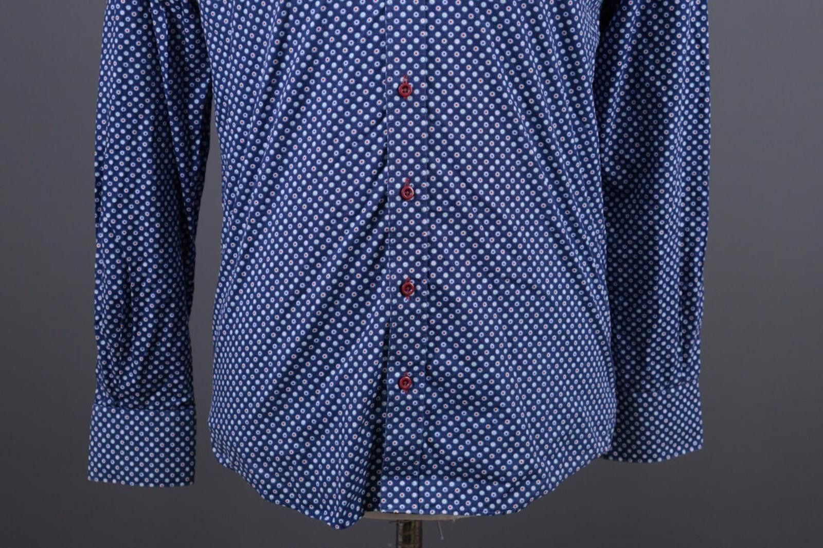 Designer CLAUDIO LUGLI Blue Dotted Button Down Shirt Size M Size US M / EU 48-50 / 2 - 5 Thumbnail
