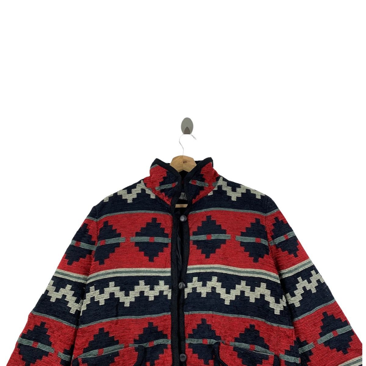 Japanese Brand × Vintage Vintage VISUTOSU Aztec Navajo Native Design Wool Coat Jacket Size M / US 6-8 / IT 42-44 - 5 Thumbnail