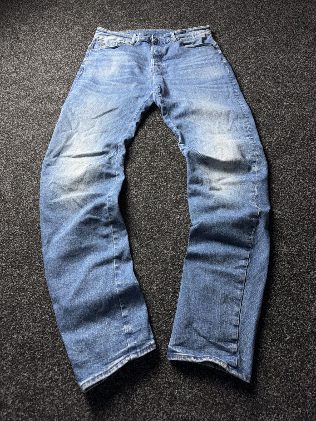 G-Star Vintage G-Star RAW Arc 3D Slim Fit Vintage Light Blue Jeans Size US 32 / EU 48 - 1 Thumbnail