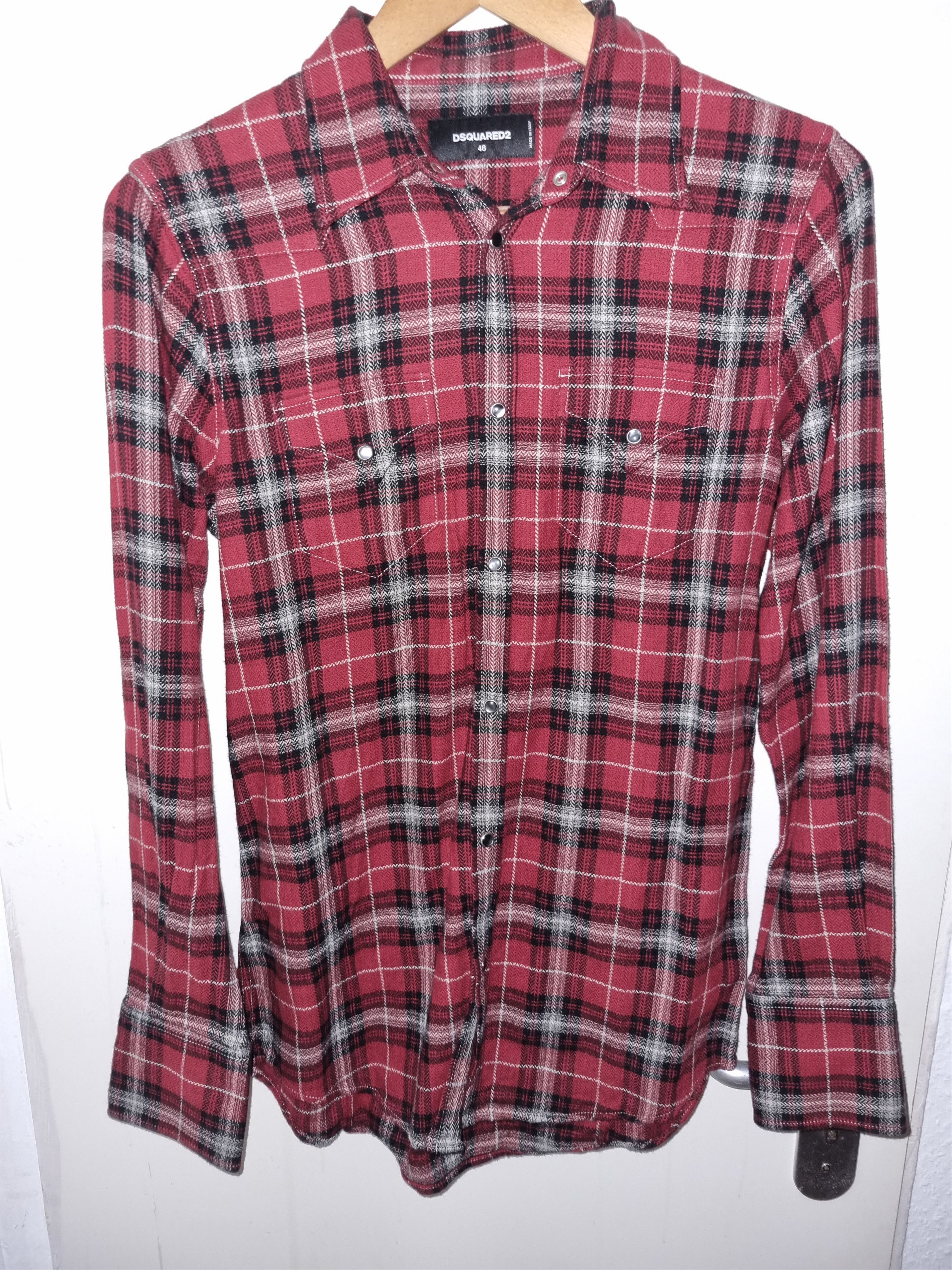 Dsquared2 Dsquared2 Western Flannel Plaid Shirt Red/Black Size US S / EU 44-46 / 1 - 2 Thumbnail