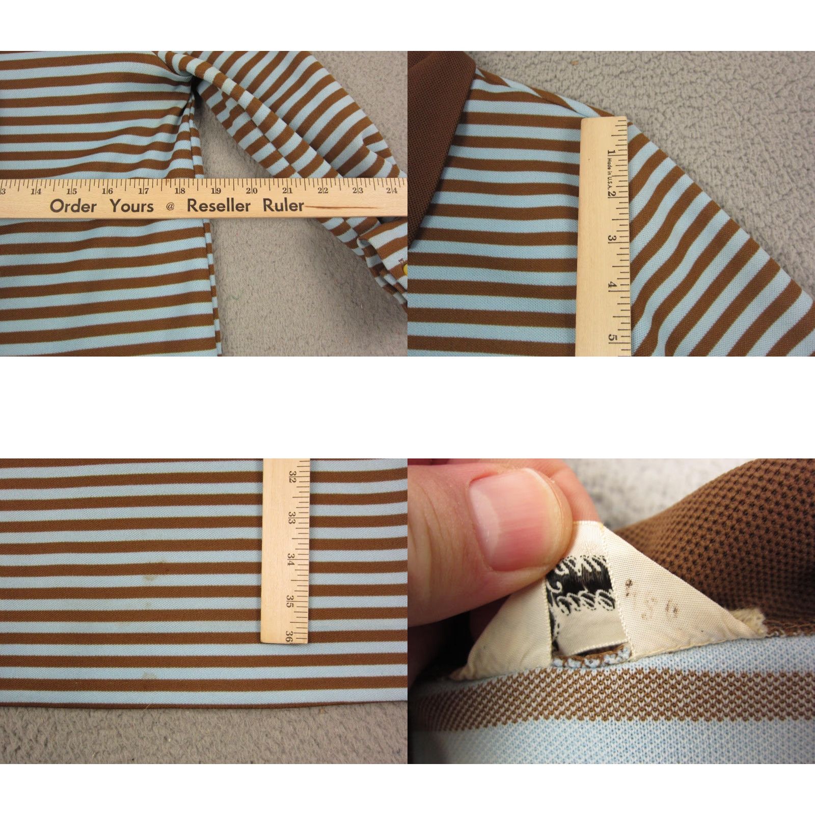 Vintage Queen Casuals Dress Shirt Dress M Brown Blue Striped Vintage 60s 90s Womens Long Sleeve Knit Button Collared Knee Length Casual Pattern Striped Size M / US 6-8 / IT 42-44 - 8 Thumbnail