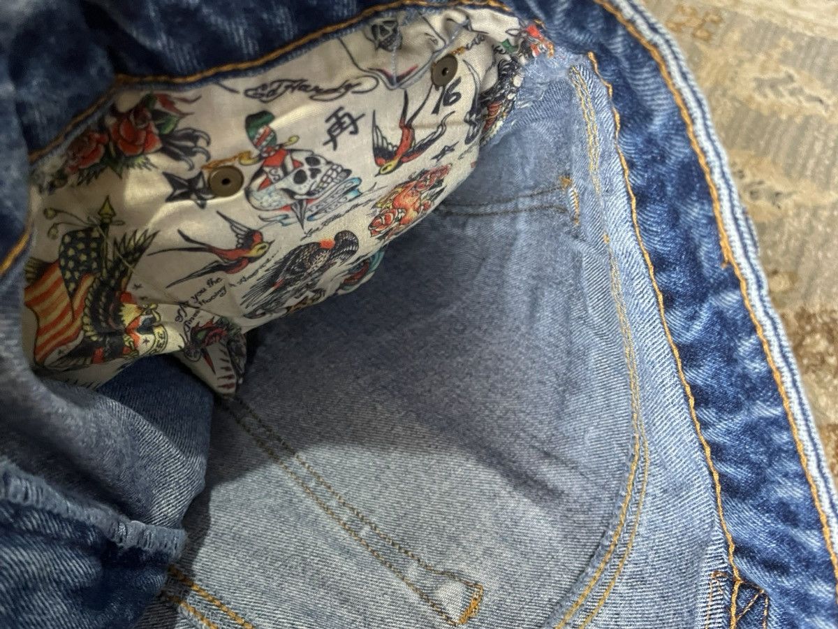 Ed Hardy BORN FREE GRAPHIC BAGGY ED HARDY BUCKLE BACK JEANS 32x32 Size US 32 / EU 48 - 3 Thumbnail