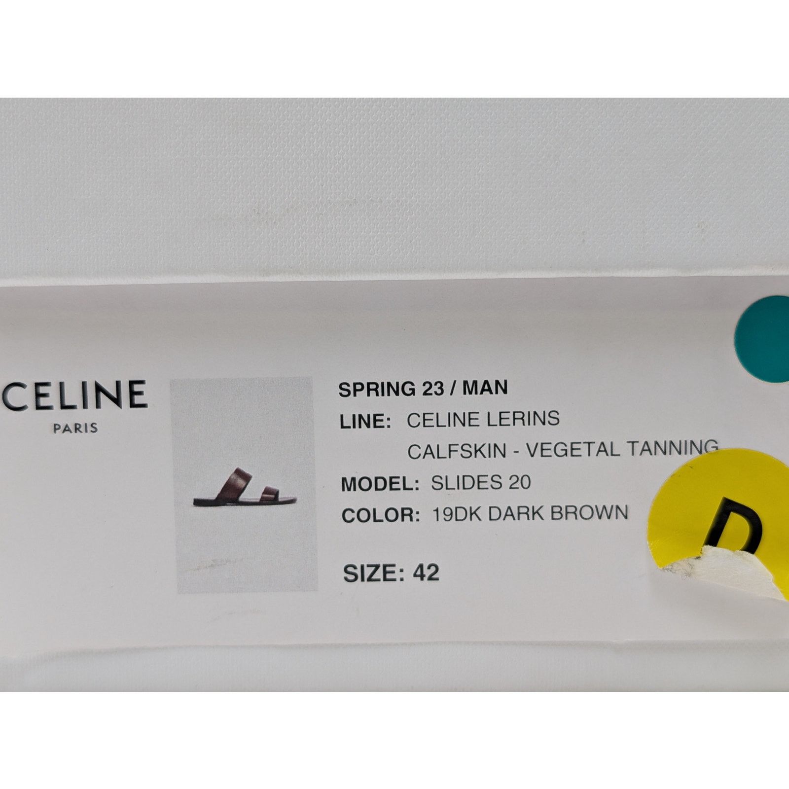 Celine o1rshd1 Calfskin-Vegetal Tanning Slides Slipper Dark Brown Size US 9 / EU 42 - 24 Thumbnail