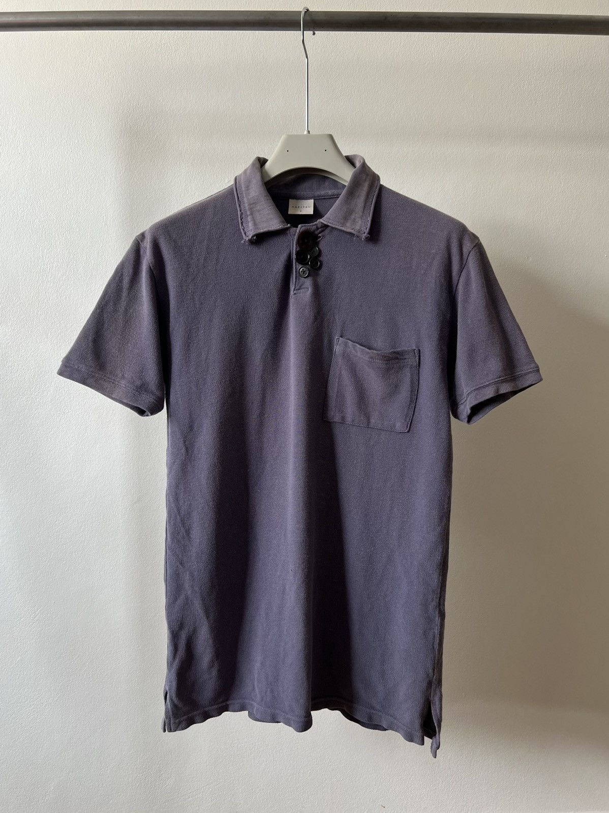 Kapital Faded Vintage Kapital Polo Tshirt Distressed Grunge Size US S / EU 44-46 / 1 - 1 Thumbnail