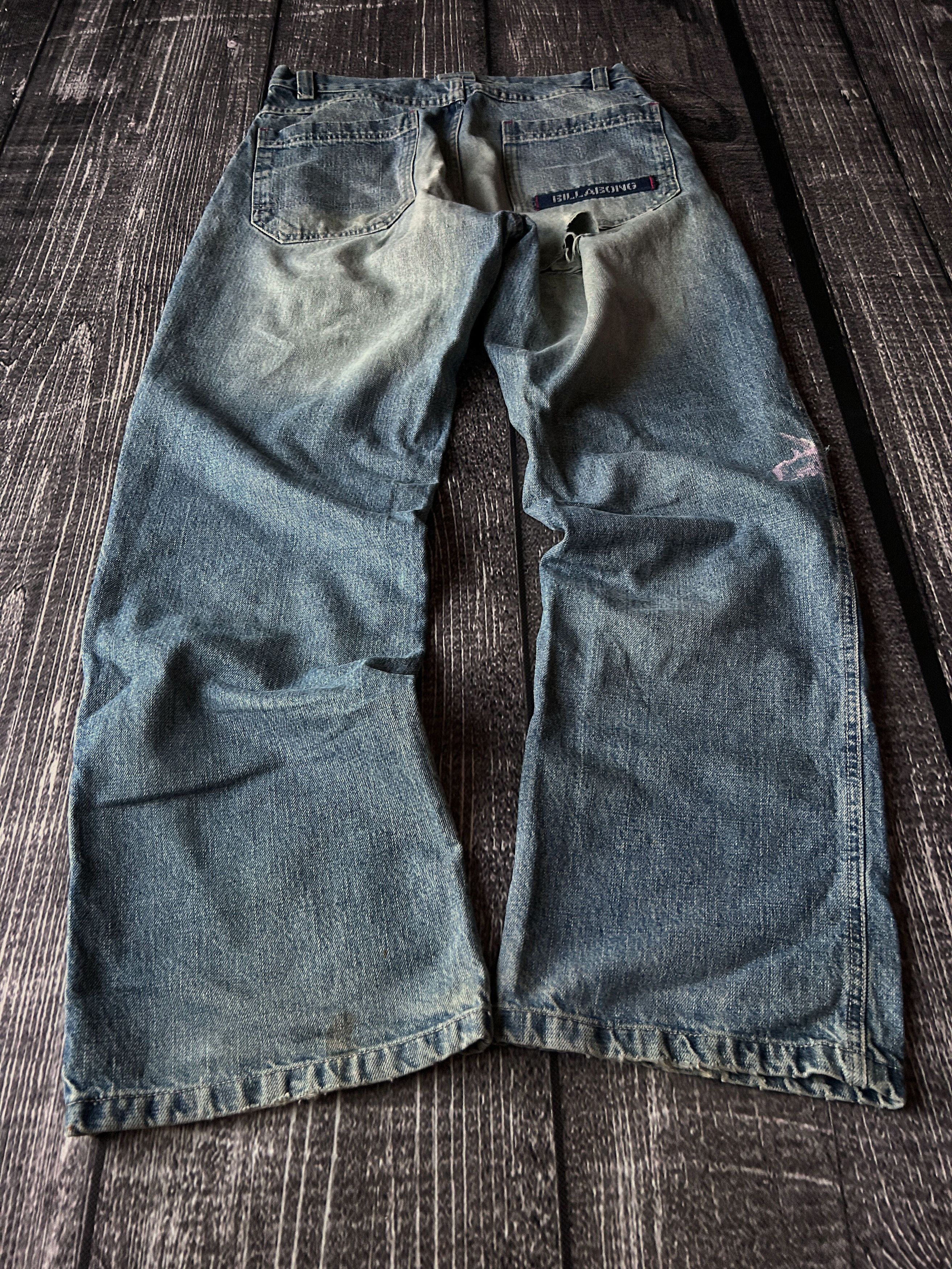 Designer VTG Baggy Rap SK8 JNCO Balenci Style Washed Jeans Y2K Size US 32 / EU 48 - 2 Thumbnail