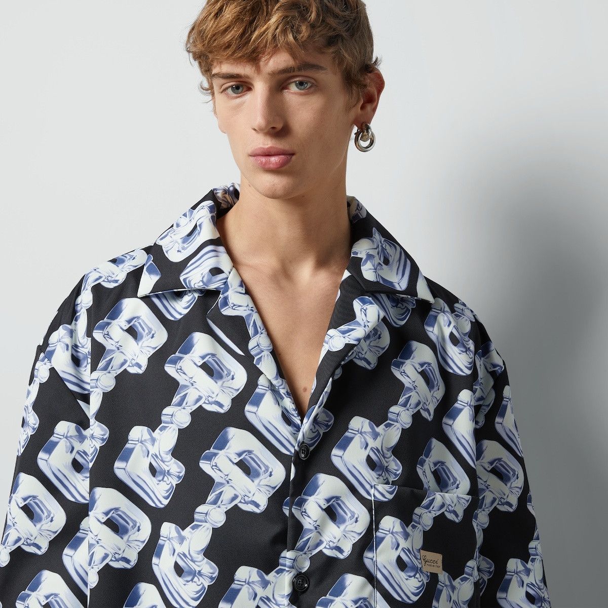 Gucci o1s1wg110225 3D Glass Horsebit Print Fabric Shirt Jacket Size US S / EU 44-46 / 1 - 3 Thumbnail