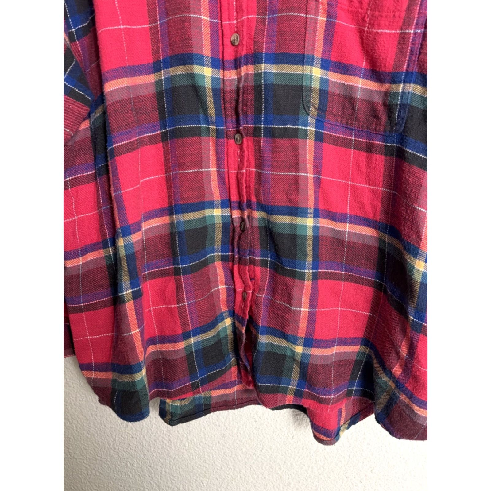 American Eagle Outfitters American Eagle Women’s XXL Long Sleeve Flannel Shirt Red Plaid Button-Up Boyfriend Fit Size XXL / US 16-18 / IT 52-54 - 7 Thumbnail