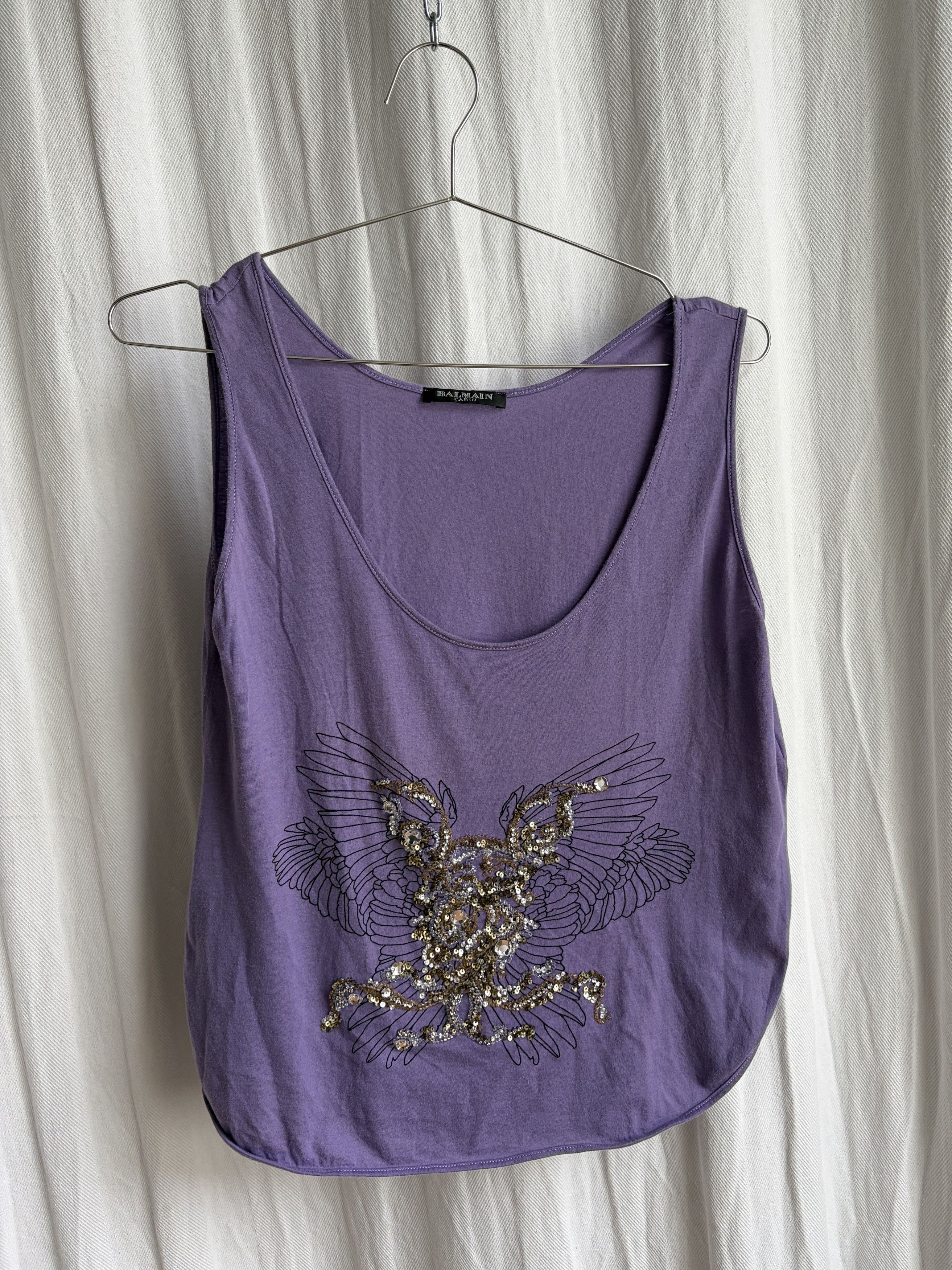Balmain SS09 Decarnin Era Embellished Eagle Tank Top Size S / US 4 / IT 40 - 1 Thumbnail
