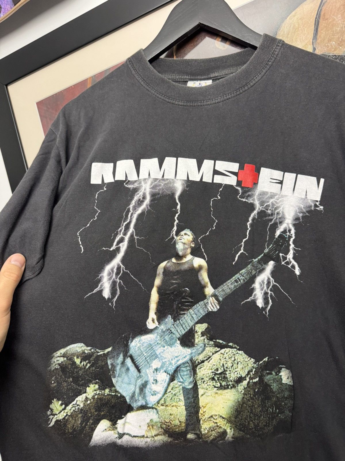 Band Tees Vintage Rammstein Rare Print Band Metal Tee Guitar Thunder Size US L / EU 52-54 / 3 - 2 Thumbnail