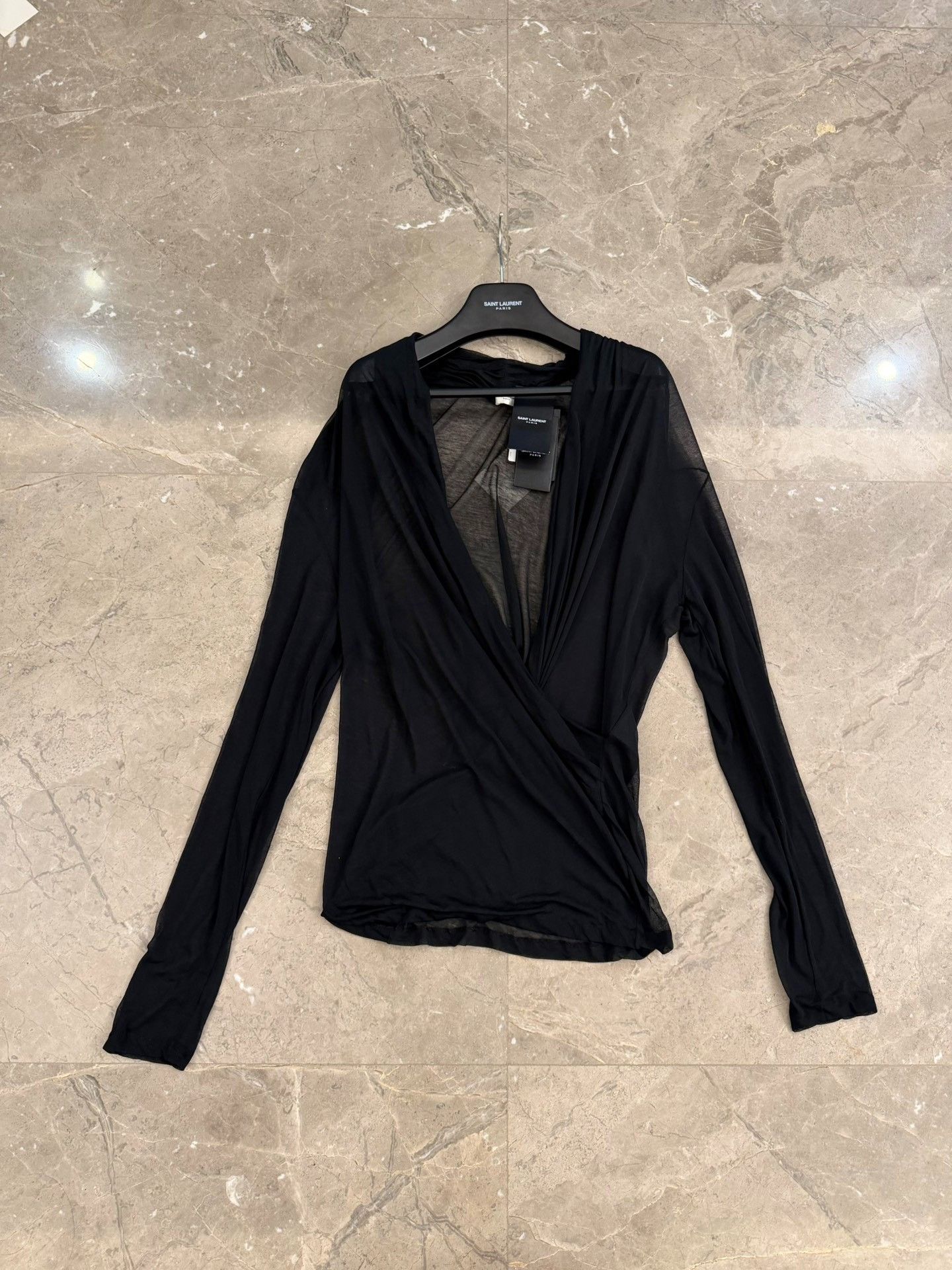 Saint Laurent Paris Saint Laurent 23SS Deep V Sheer Top Size US XL / EU 56 / 4 - 1 Thumbnail