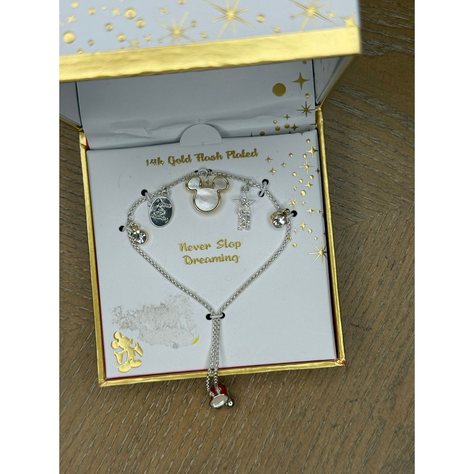 Disney Disney Crystal Mickey Mouse Bolo Bracelet Gold-Tone | NWT Size ONE SIZE - 3 Thumbnail