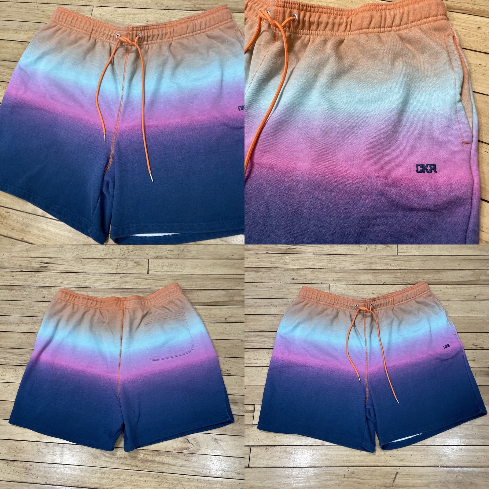 Vintage LCKR Shorts Men 2X Drawstring Stretch Pastel Orange Purple Gradient Sweatshorts Size US 39 - 10 Thumbnail