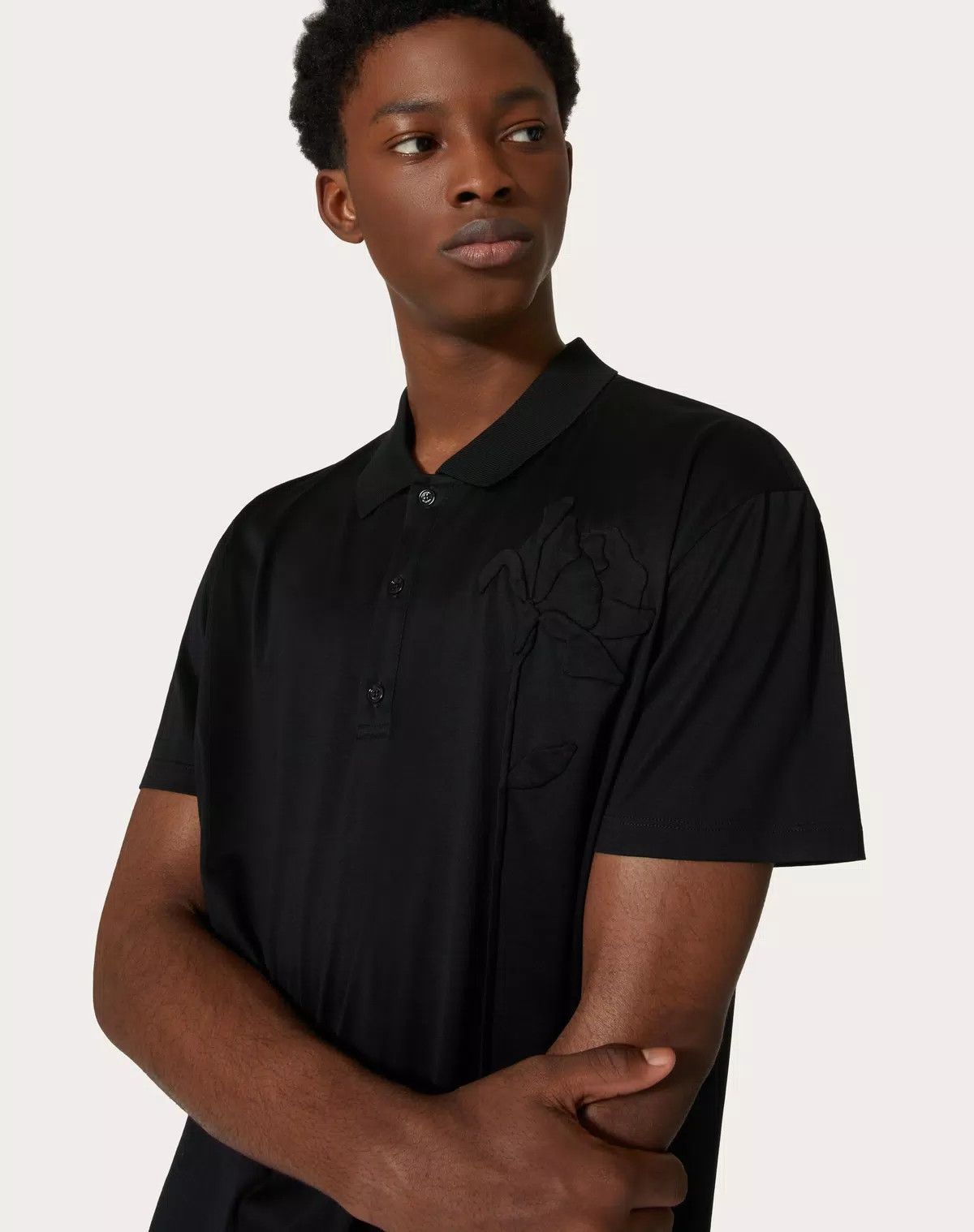 Valentino oc11z0725 Mercerised Cotton Polo Shirt in Black Size US S / EU 44-46 / 1 - 6 Thumbnail