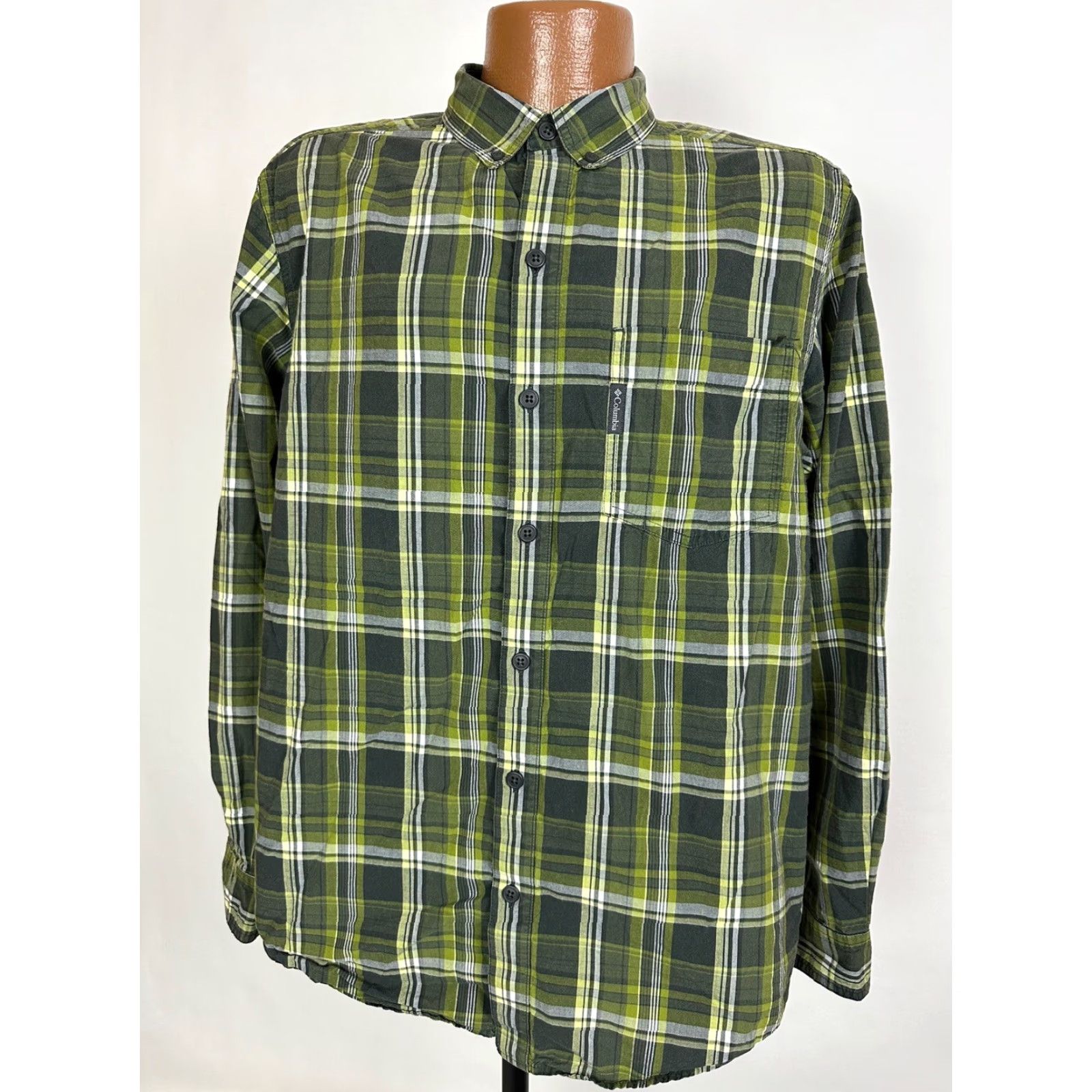 Vintage Columbia Travel Shirt Men Medium Gray Green Plaid Button-Down Cotton Shirt Size US M / EU 48-50 / 2 - 3 Thumbnail