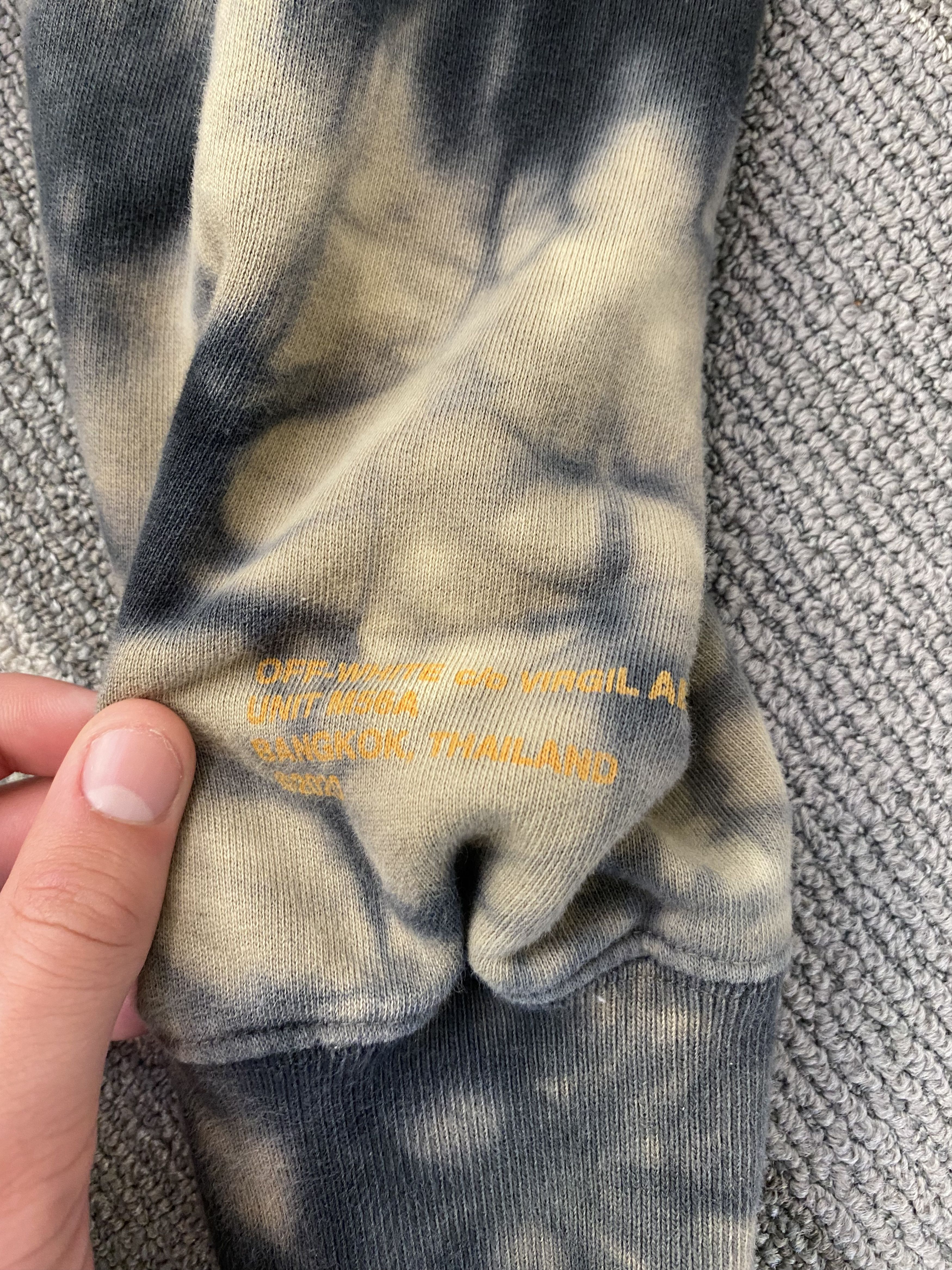 Off-White off-white grey/black tie dye type hoodie Size US M / EU 48-50 / 2 - 3 Thumbnail