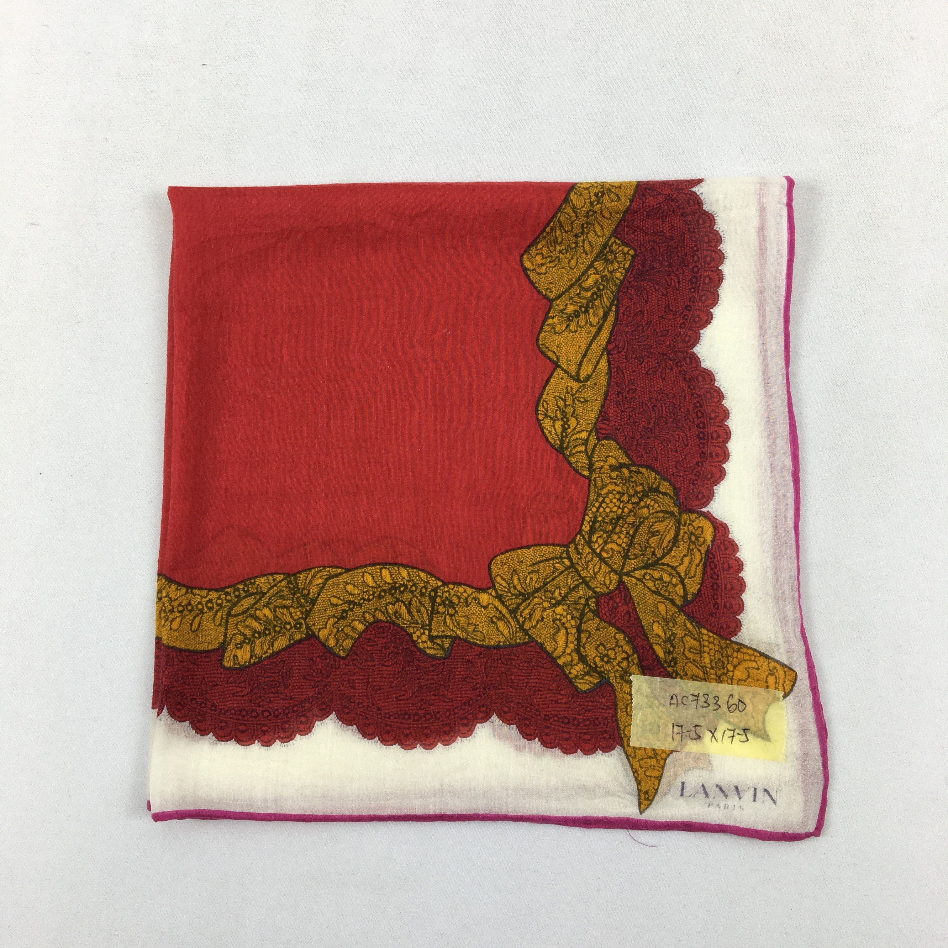 Lanvin Vintage Lanvin Handkerchief Neckerchief Ribbon Bandana Size ONE SIZE - 4 Thumbnail
