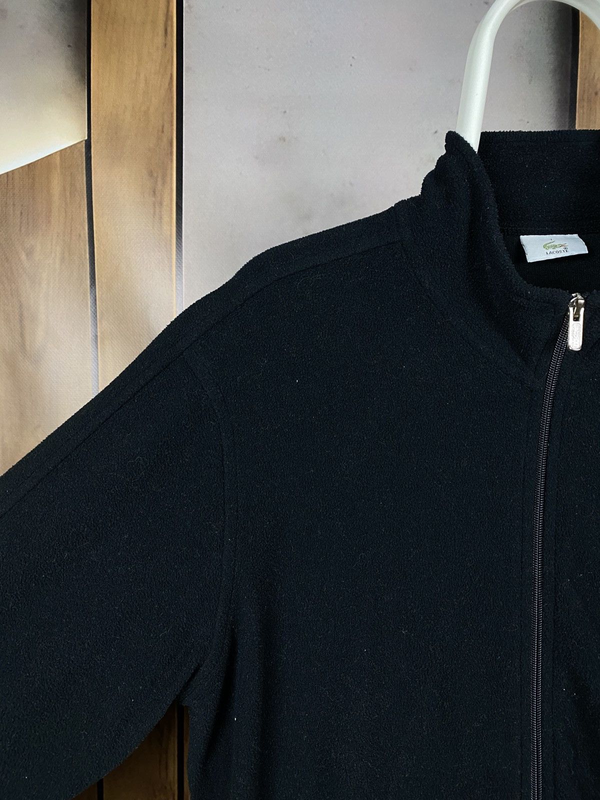 Lacoste 🐊Vintage 90s Fleece Sweatshirt Zip-Up Lacoste Big Logo🐊 Size US XL / EU 56 / 4 - 7 Thumbnail