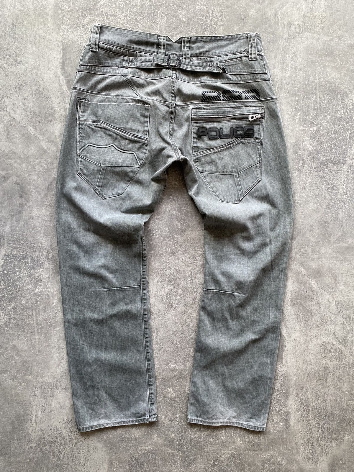 Japanese Brand Police 883 Y2K Cinch Back Jeans Size US 36 / EU 52 - 2 Thumbnail