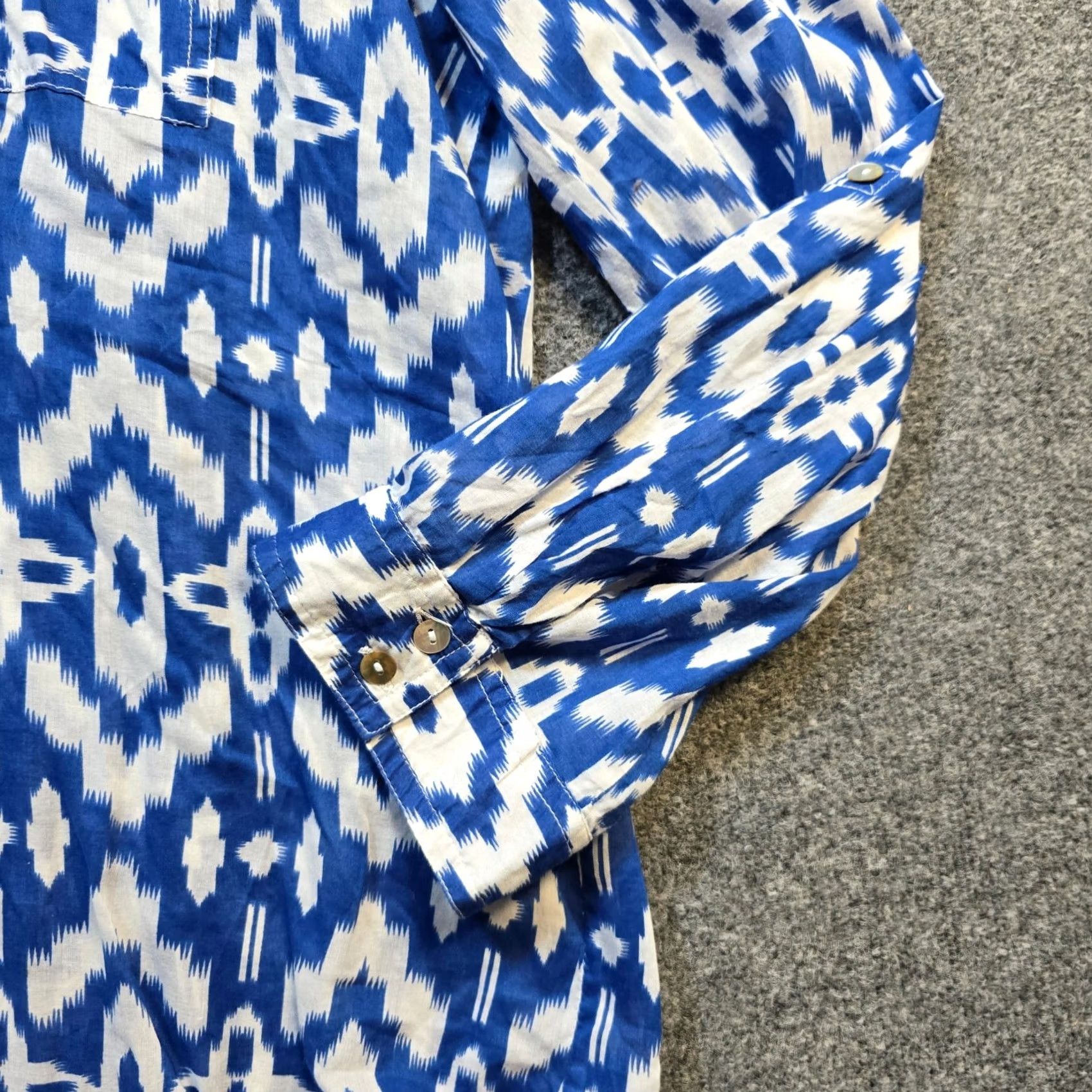 Vintage Chicos Button Up Women Size XL Blue Southwest Argyle Casual Workwear Size XL / US 12-14 / IT 48-50 - 4 Thumbnail