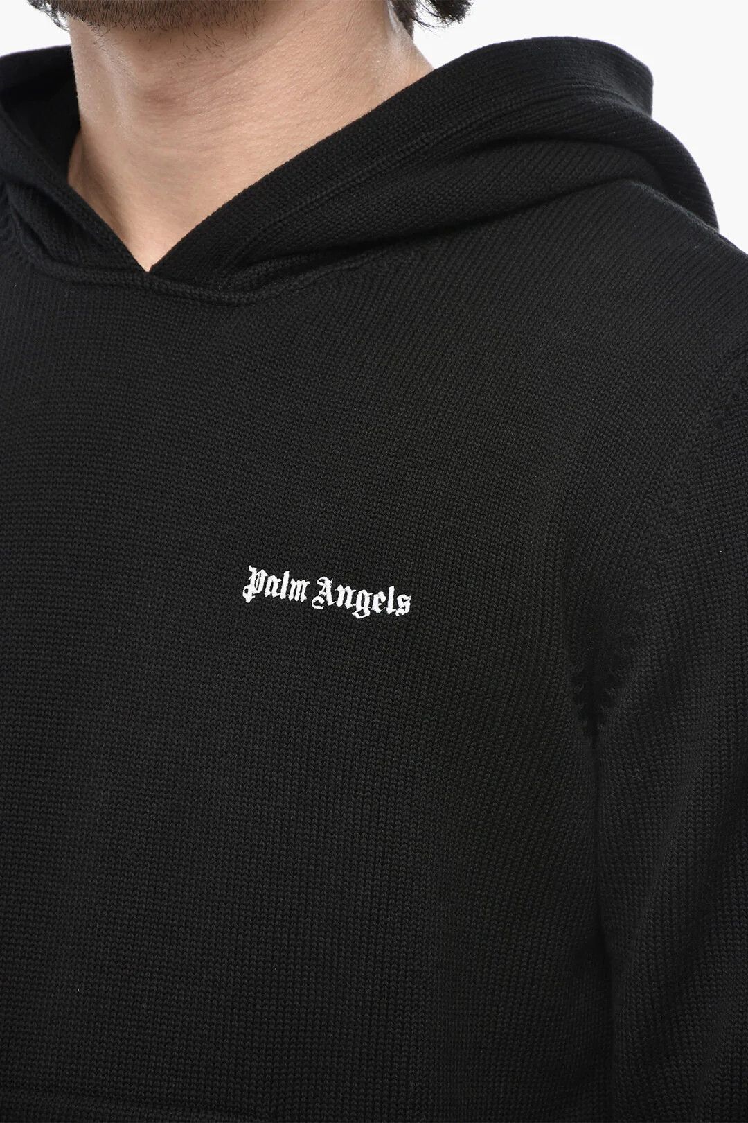 Palm Angels og1mm0326 Cotton Hooded Sweater in Black Size US M / EU 48-50 / 2 - 3 Thumbnail