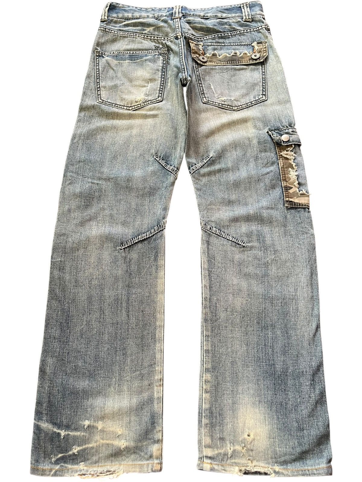 Edwin Vintage Japanese Mud Wash Army Cargo Distress Loose Jeans Size US 30 / EU 46 - 2 Thumbnail