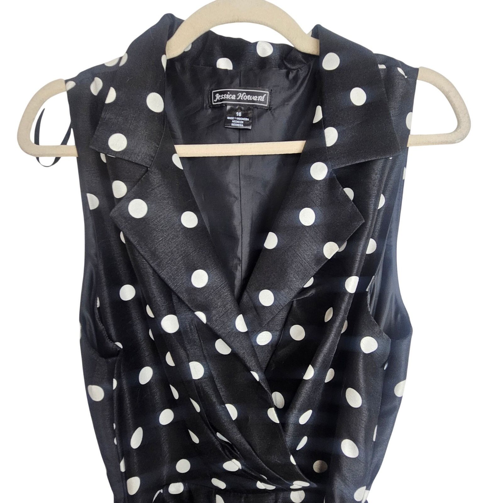 Howard Yount Jessica Howard Womens Polka Dot Swing Dress 16 Classic Retro Size XL / US 12-14 / IT 48-50 - 2 Thumbnail