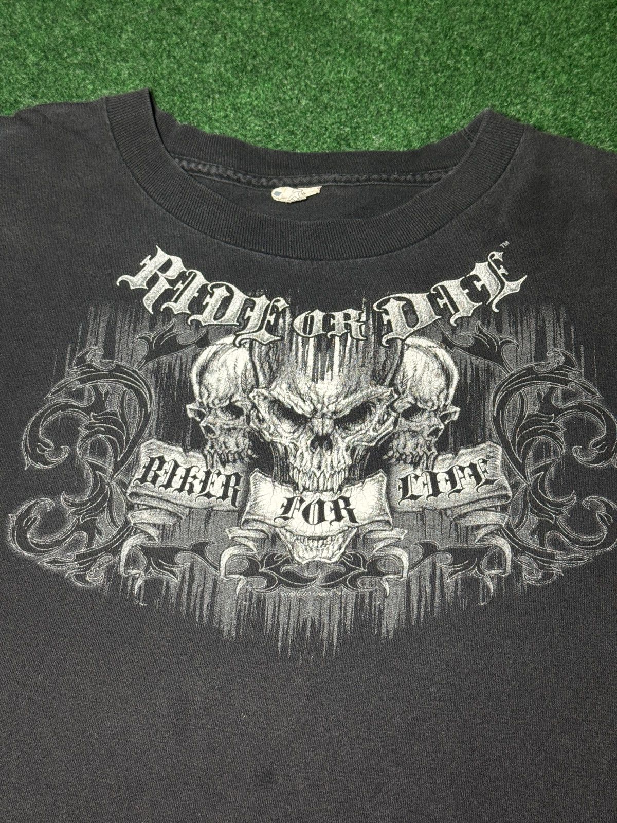 Harley Davidson × JNCO × Vintage Y2K Jnco Style Skater Grunge Skull Biker Flame T Shirt Size US XXL / EU 58 / 5 - 4 Thumbnail