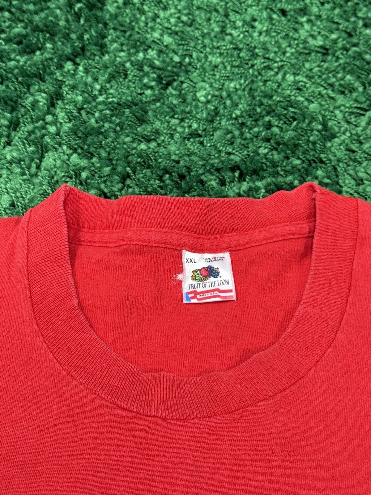 Fruit Of The Loom Vintage Made in USA Fruit Of Loom Red Blank Tee 2XL XXL Size US XXL / EU 58 / 5 - 3 Thumbnail