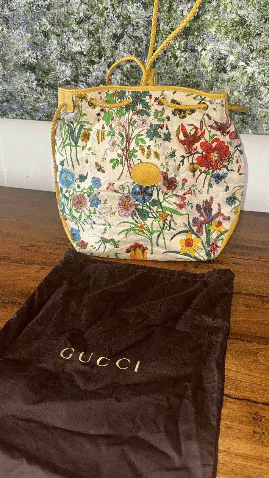 Rare Vintage Gucci Flora Print Bag