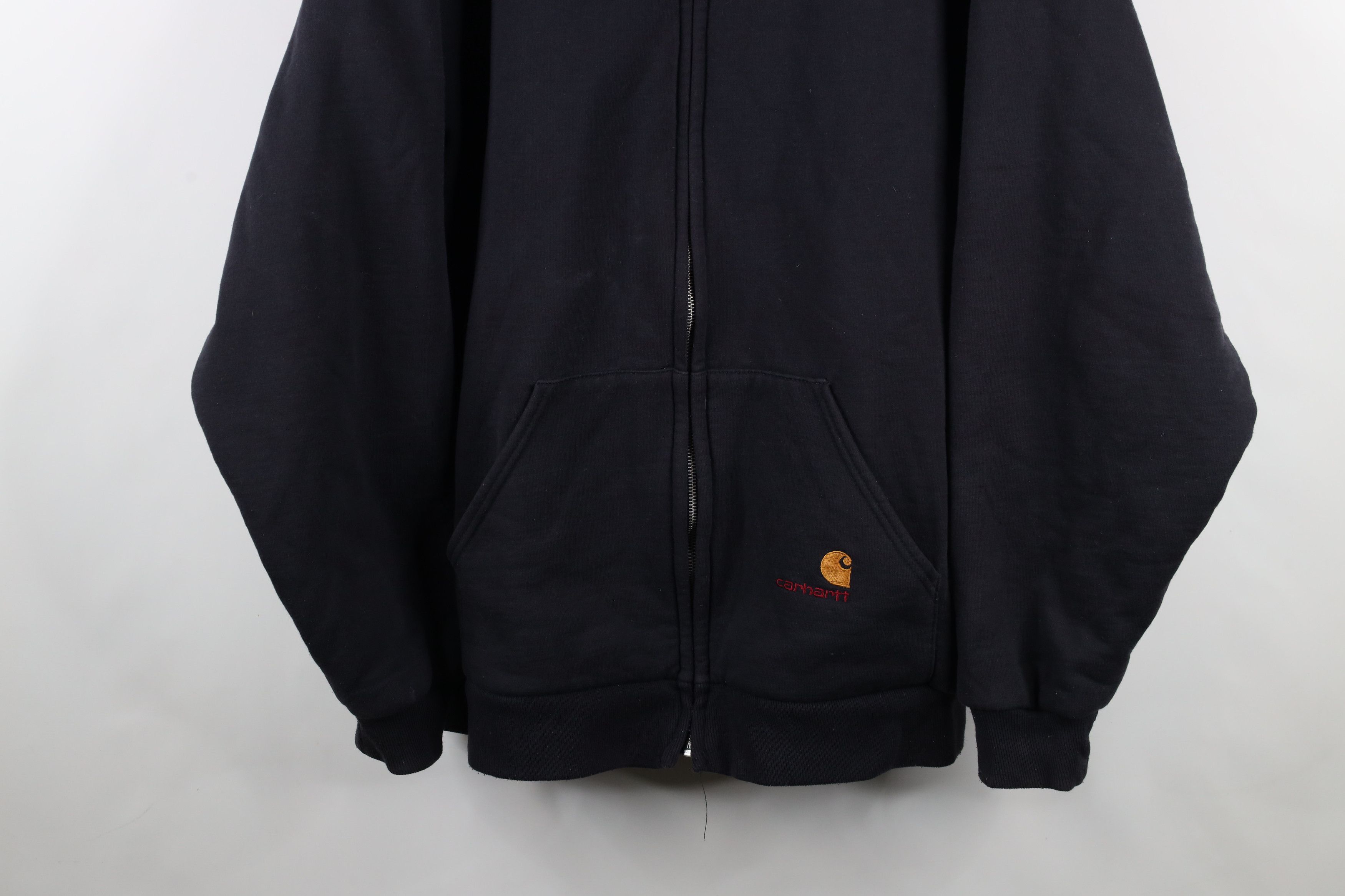 Carhartt × Vintage Vintage 90s Carhartt Lined Hooded Sweatshirt Jacket Blue USA Size US XXL / EU 58 / 5 - 3 Thumbnail