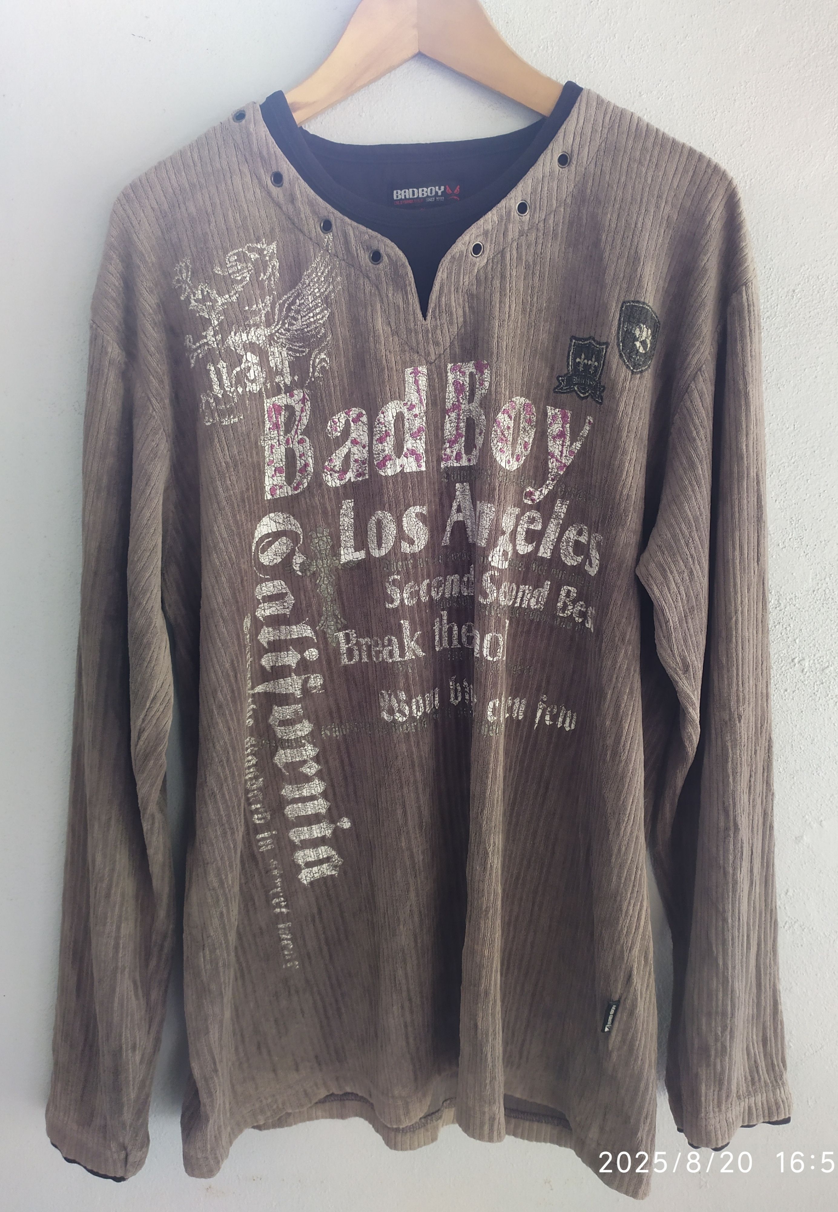 If Six Was Nine Vintage BAD BOY Poem double Layer Long Sleeve Shirt Size US XL / EU 56 / 4 - 1 Thumbnail