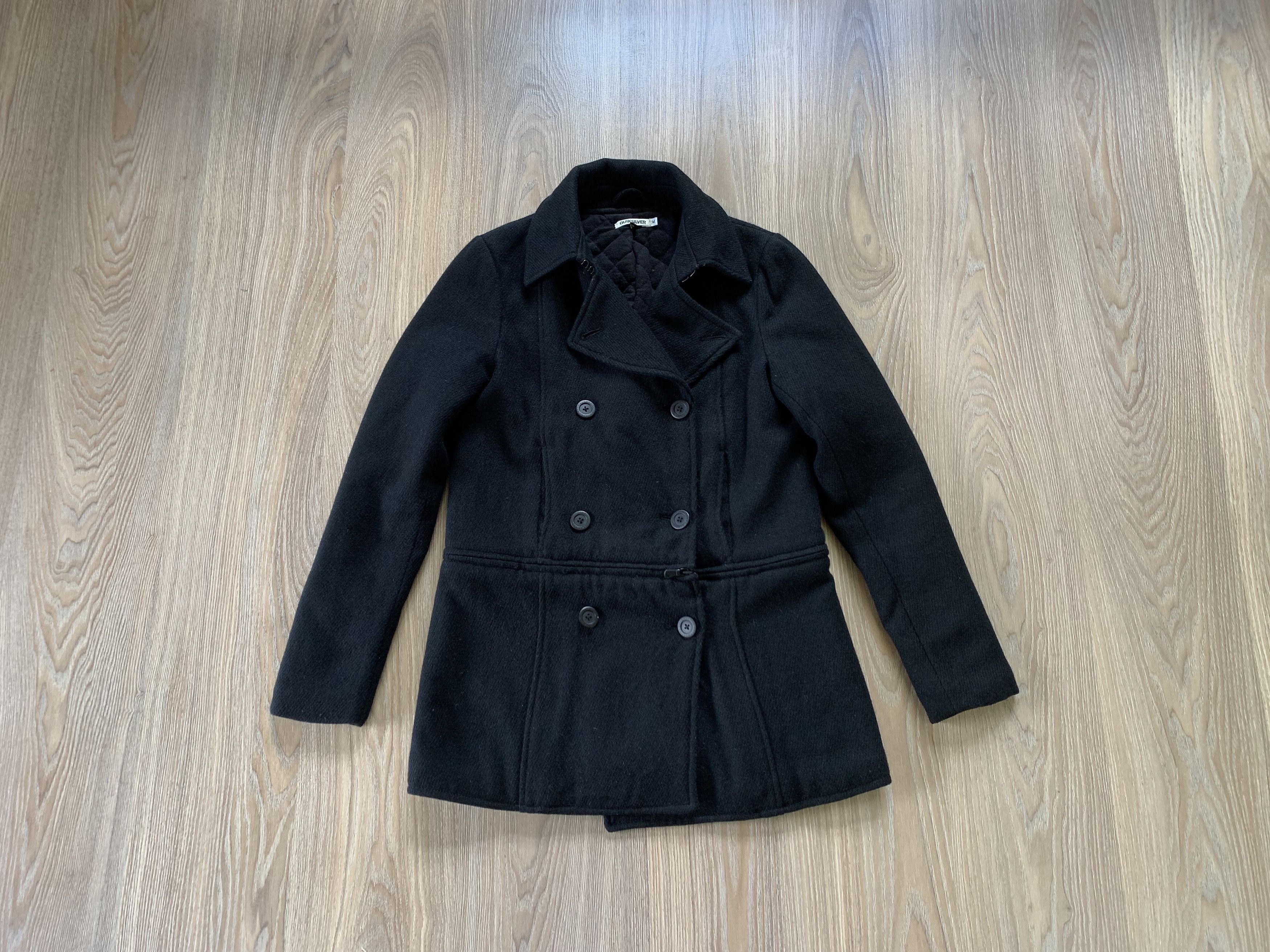 Quicksilver × Vintage Quicksilver Womens Black Wool Coat Size M / US 6-8 / IT 42-44 - 1 Thumbnail