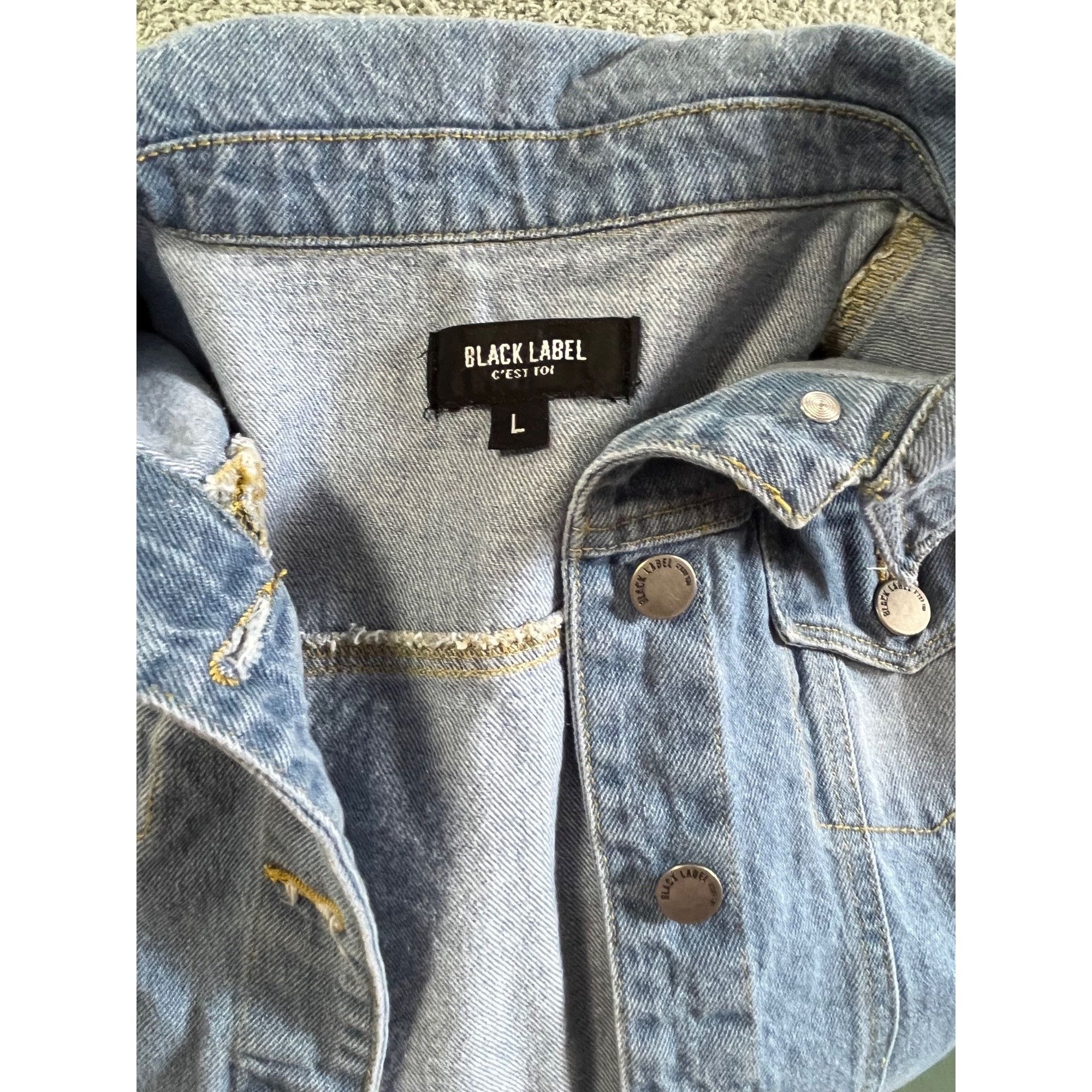 Other Black Label CEst Toi Womens Light Wash Denim Jacket Button F Size L / US 10 / IT 46 - 4 Thumbnail