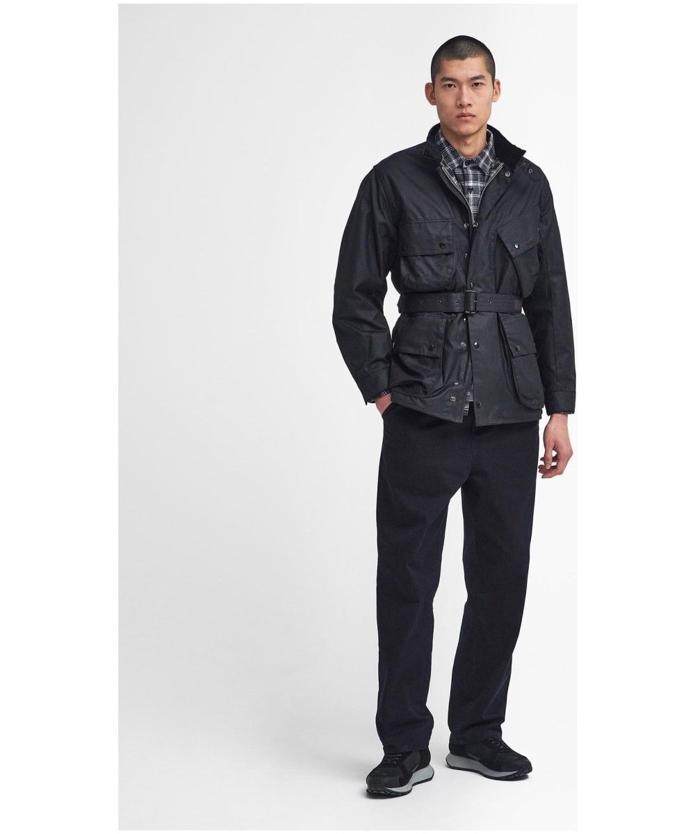Barbour Barbour International A7 Wax Jacket Black Belted Moto Biker Size US S / EU 44-46 / 1 - 4 Thumbnail