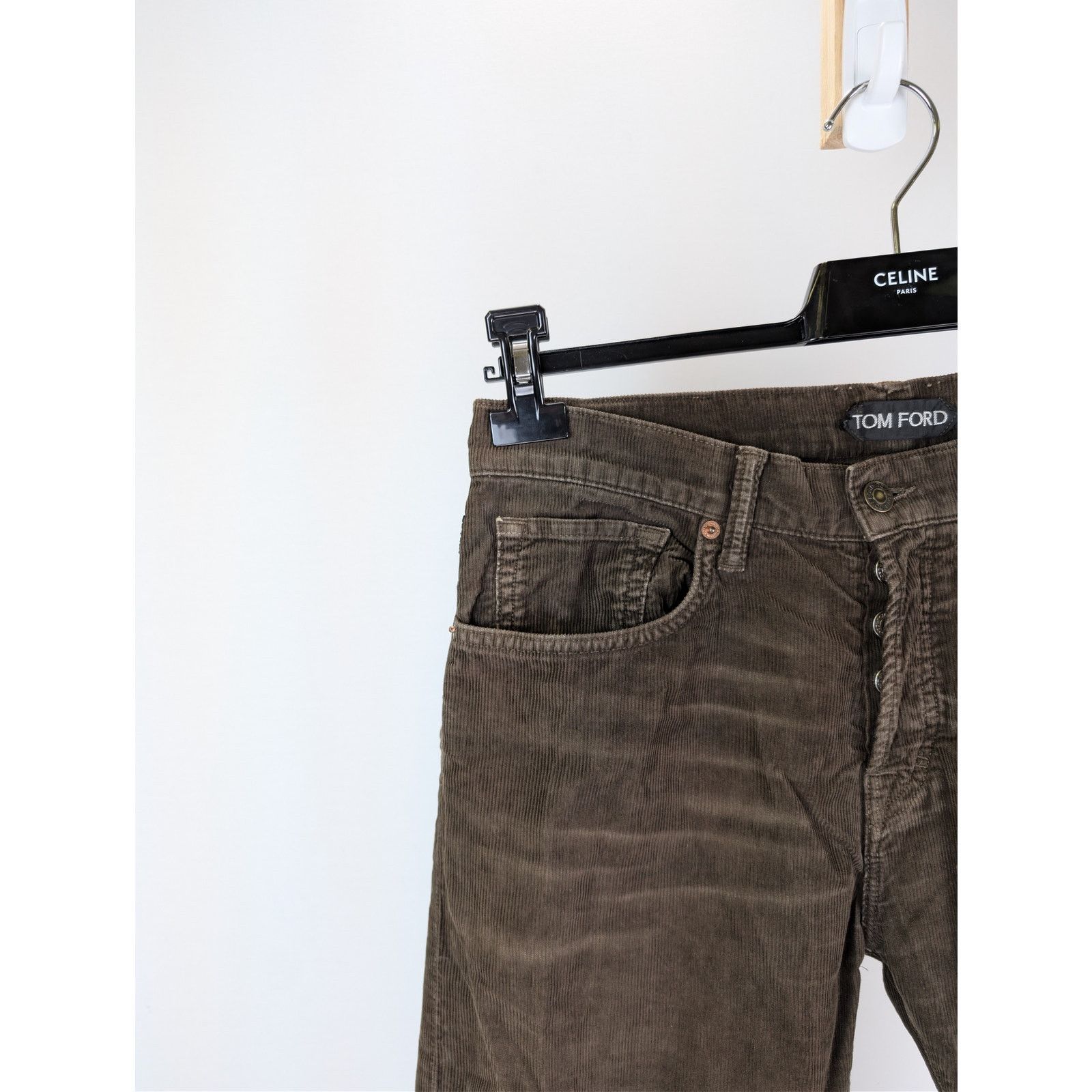 Tom Ford o1rshd1 CC20 slim-fit selvedge denim jeans in a brown/taupe Size US 33 - 7 Thumbnail