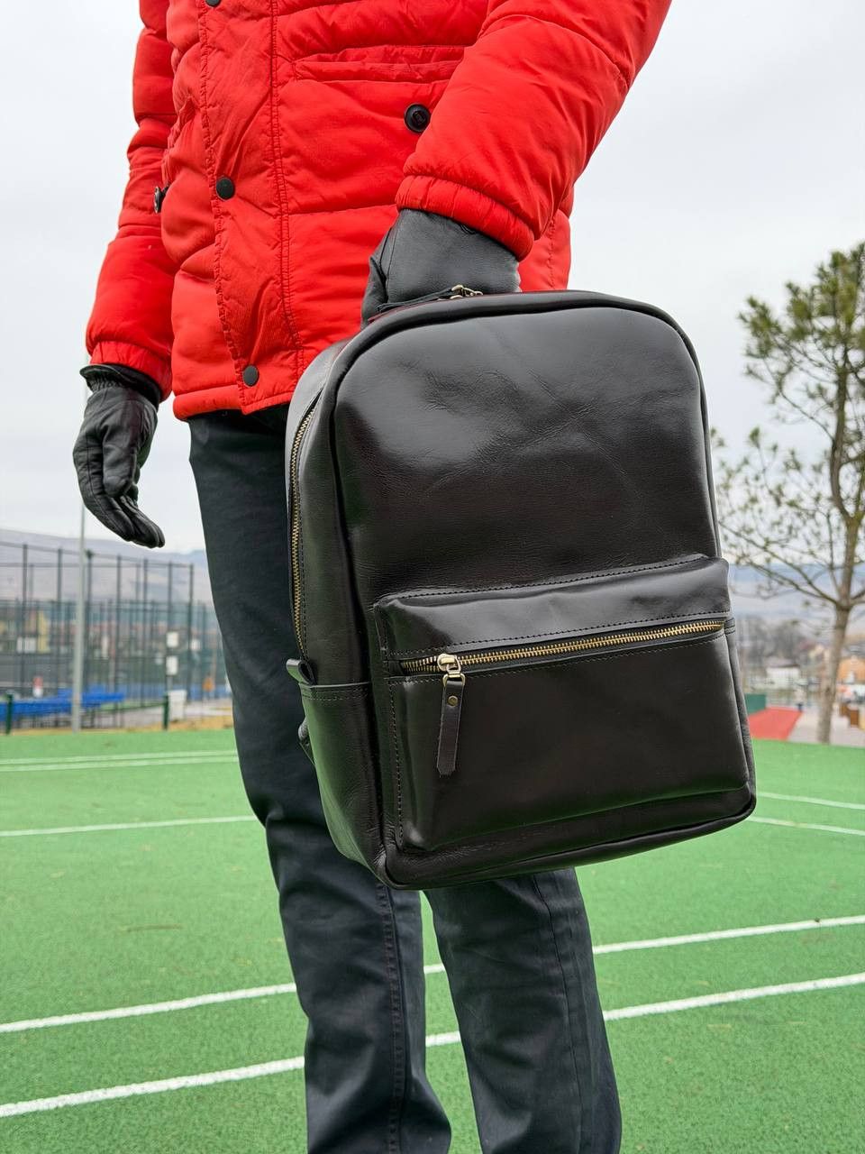 Handmade Leather backpack. Genuine leather Size ONE SIZE - 3 Thumbnail