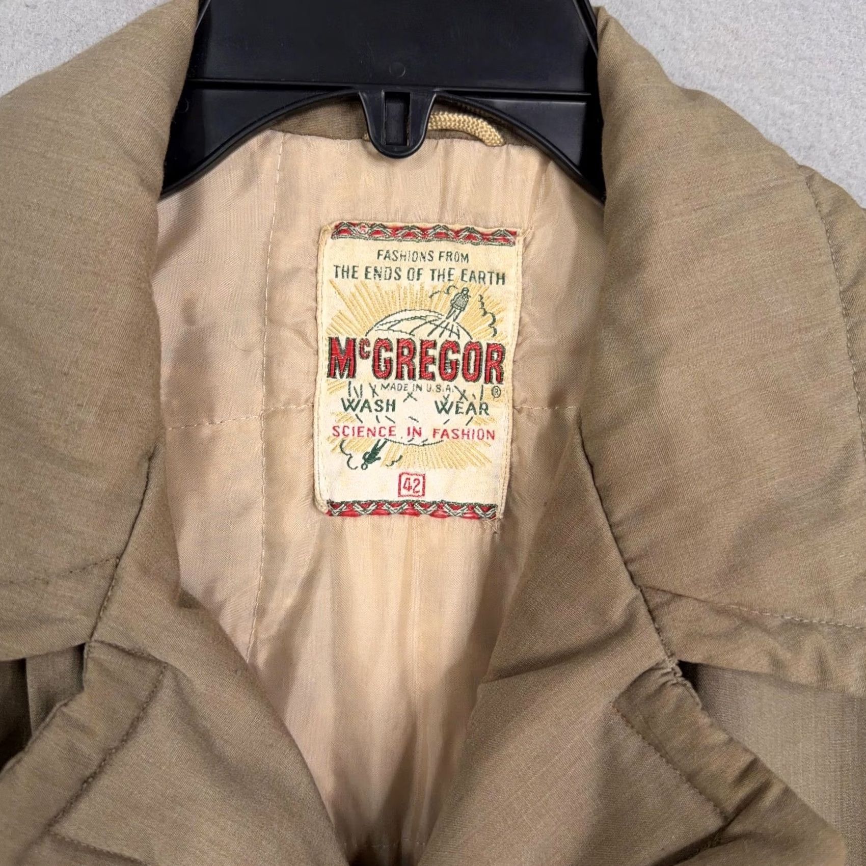 McGregor VINTAGE McGregor Coat Mens 42 Beige Cotton Quilted Zip Toggle Lined USA Coat Mens 42 Beige Cotton Quilted Zip Toggle Lined USA Size US XS / EU 42 / 0 - 6 Thumbnail