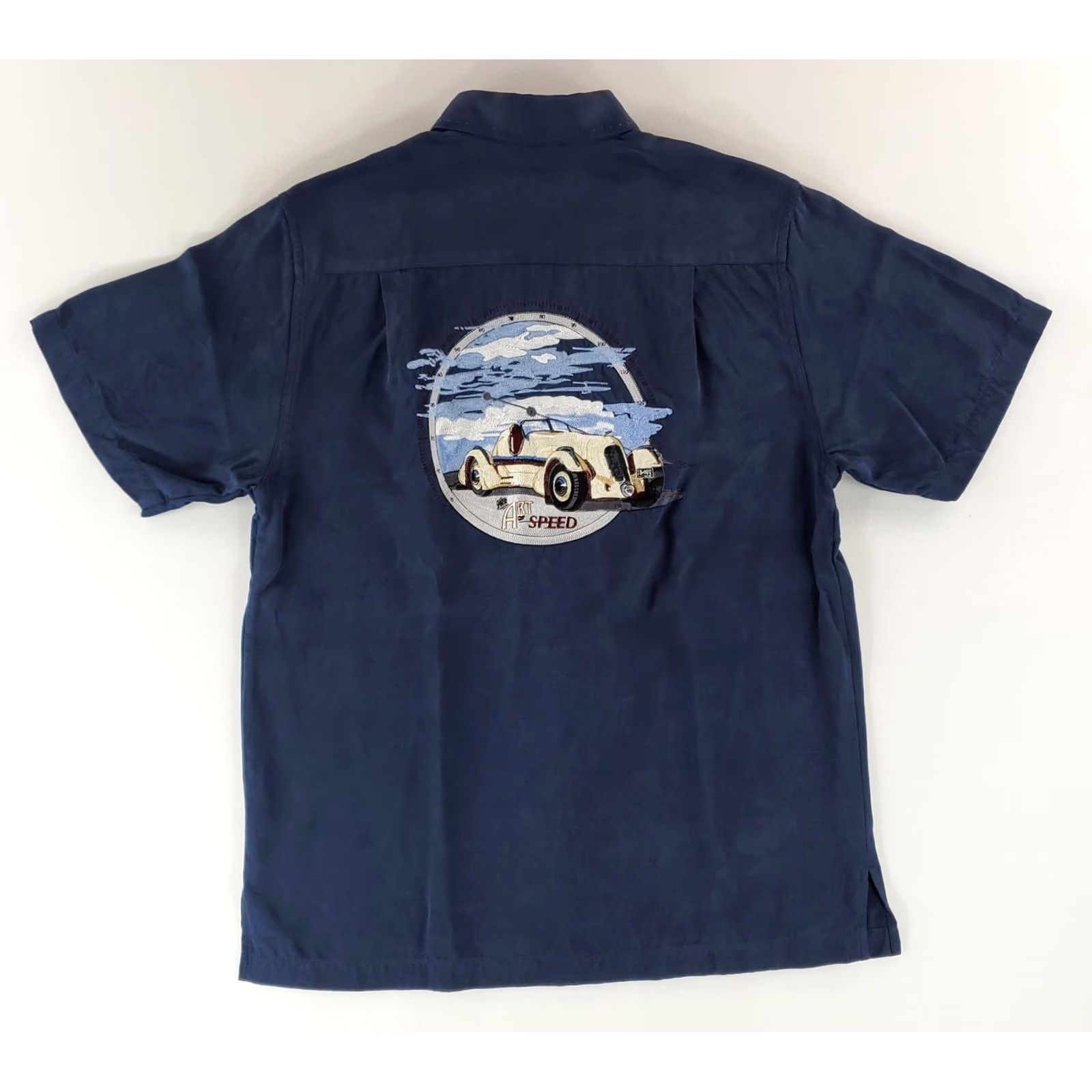 Nat Nast Nat Nast The Art of Speed Button Up Shirt Blue Silk Mens S Limited Edition Shirt (Short Sleeve) Size US S / EU 44-46 / 1 - 5 Thumbnail