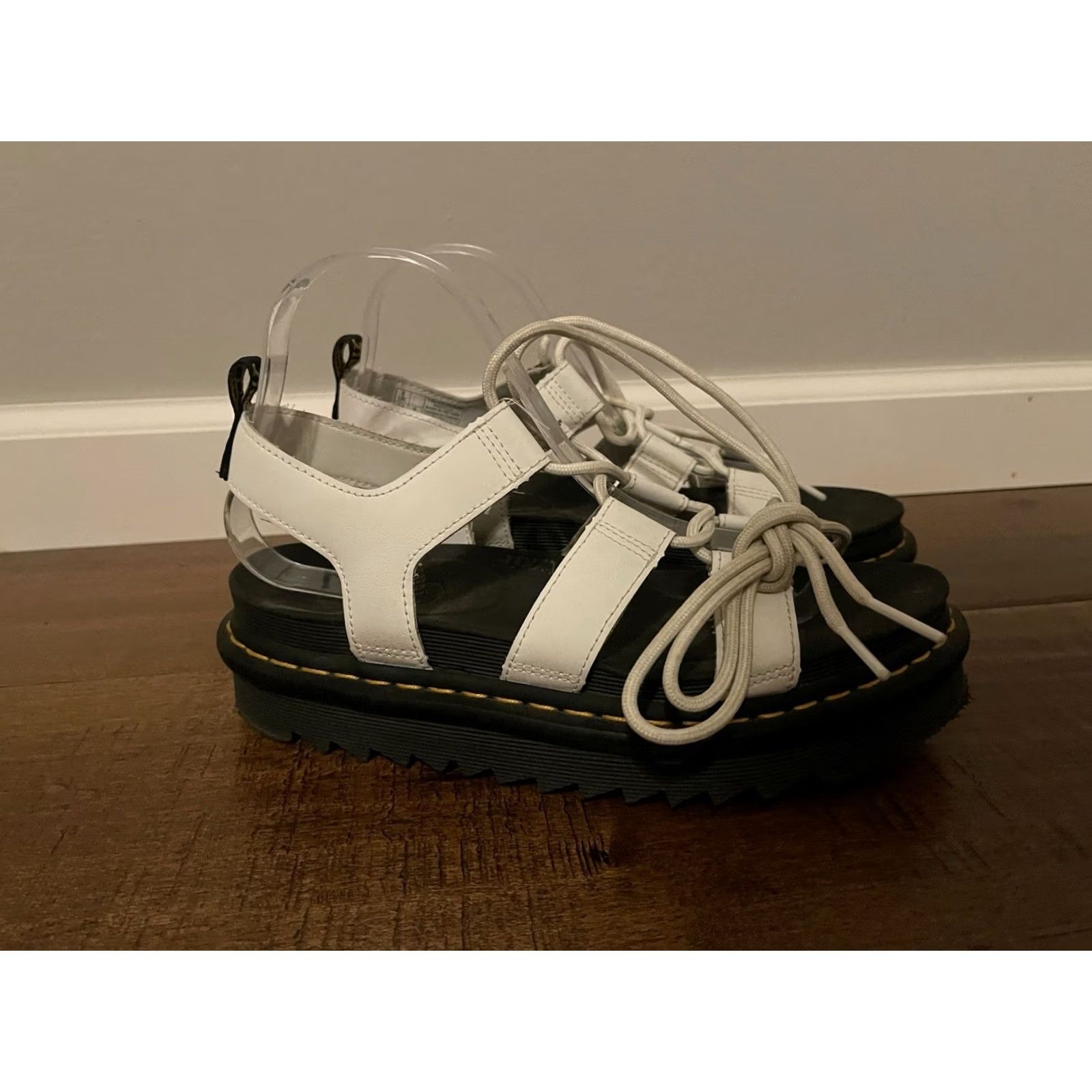 Dr. Martens Doc Dr Martens Nartilla Gladiator Sandals White Lace Up Platform - Women's 8 Size US 6 / IT 36 - 2 Thumbnail