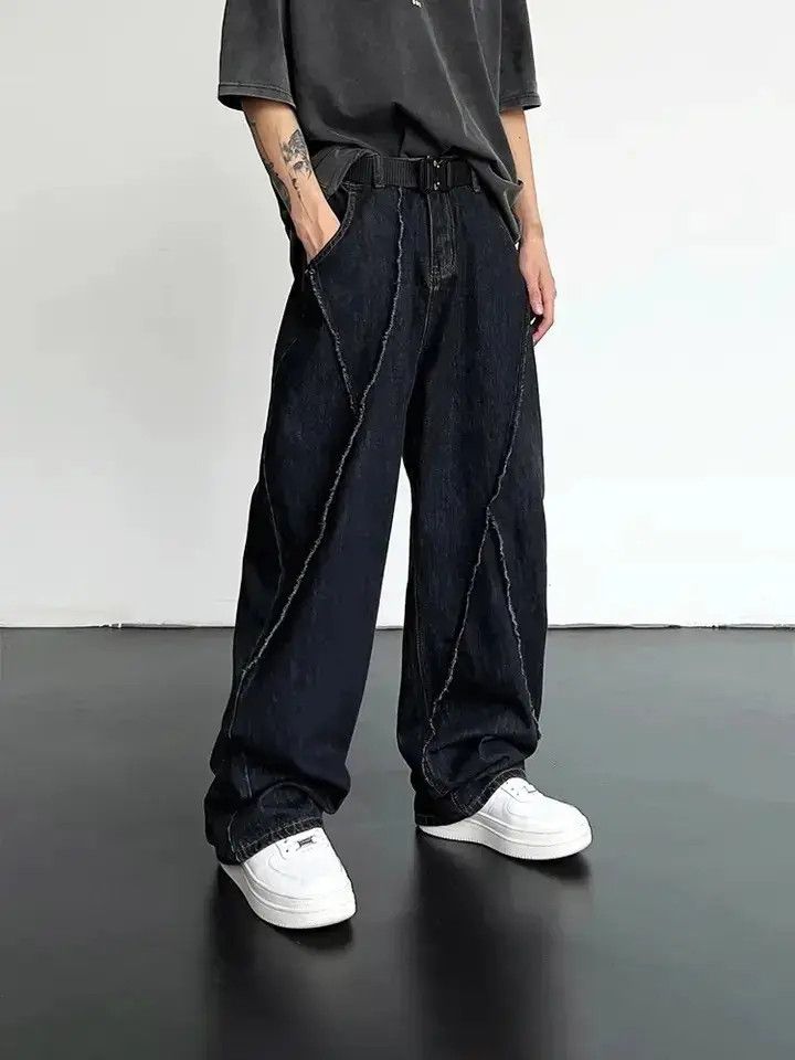 Japanese Brand Frayed Hip-hop Jeans Torn Patchwork Trousers Loose Casual Size US 34 / EU 50 - 1 Thumbnail
